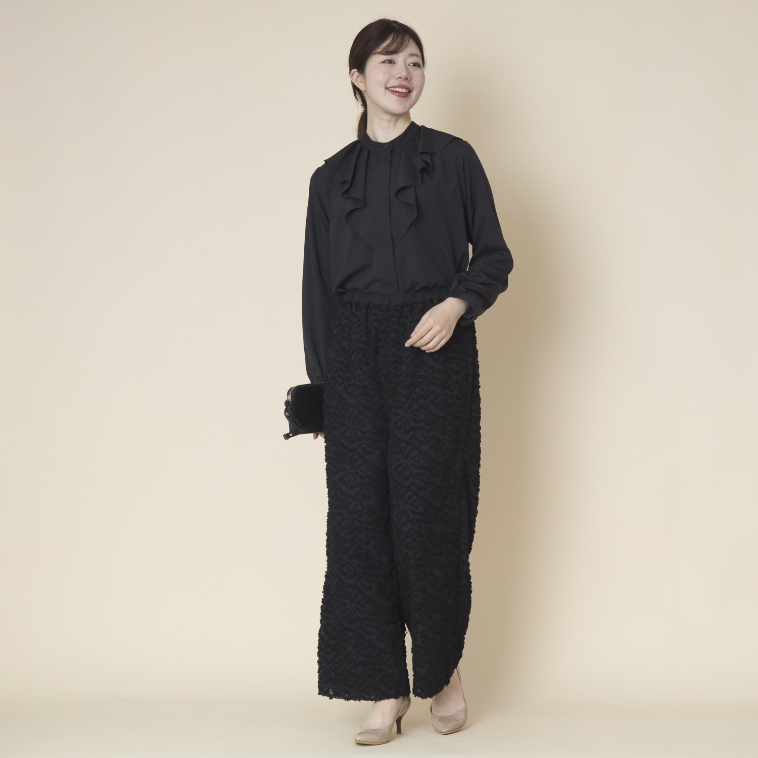 STELLA CIFFON/フリルヨークウォッシャブルブラウス