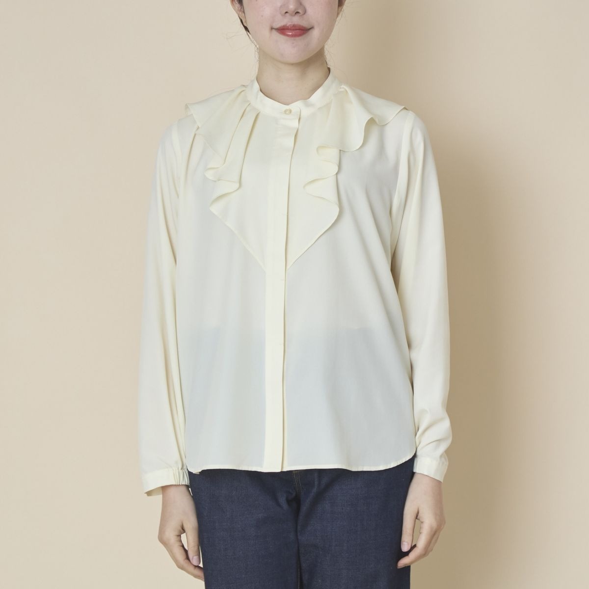 STELLA CIFFON/フリルヨークウォッシャブルブラウス