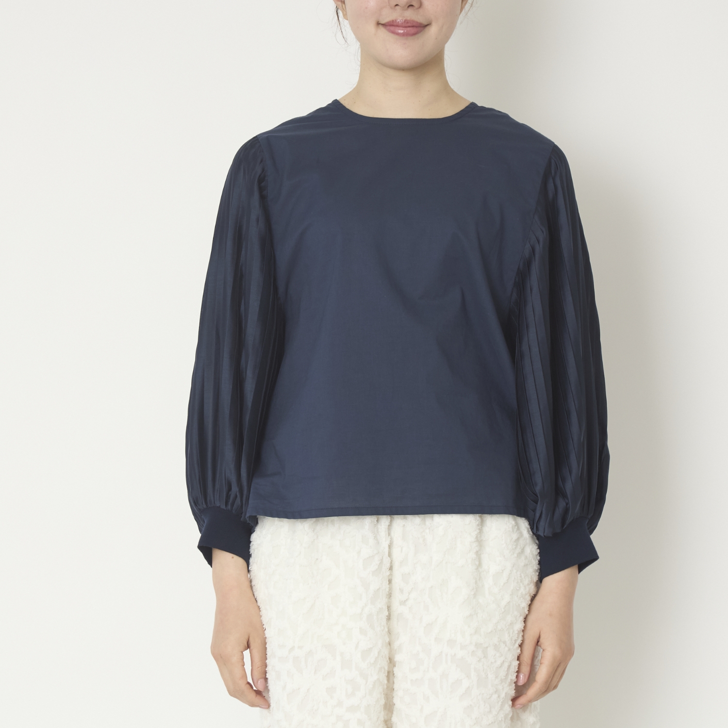 denicher/ドッキングプリーツスリーブブラウス