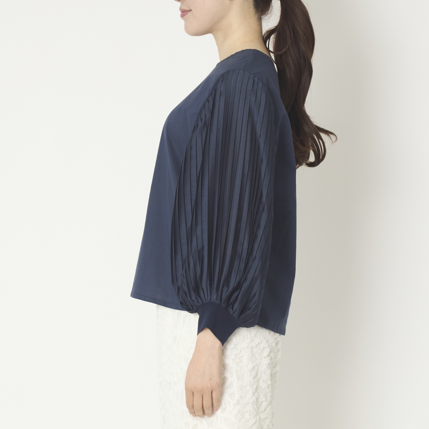 denicher/ドッキングプリーツスリーブブラウス