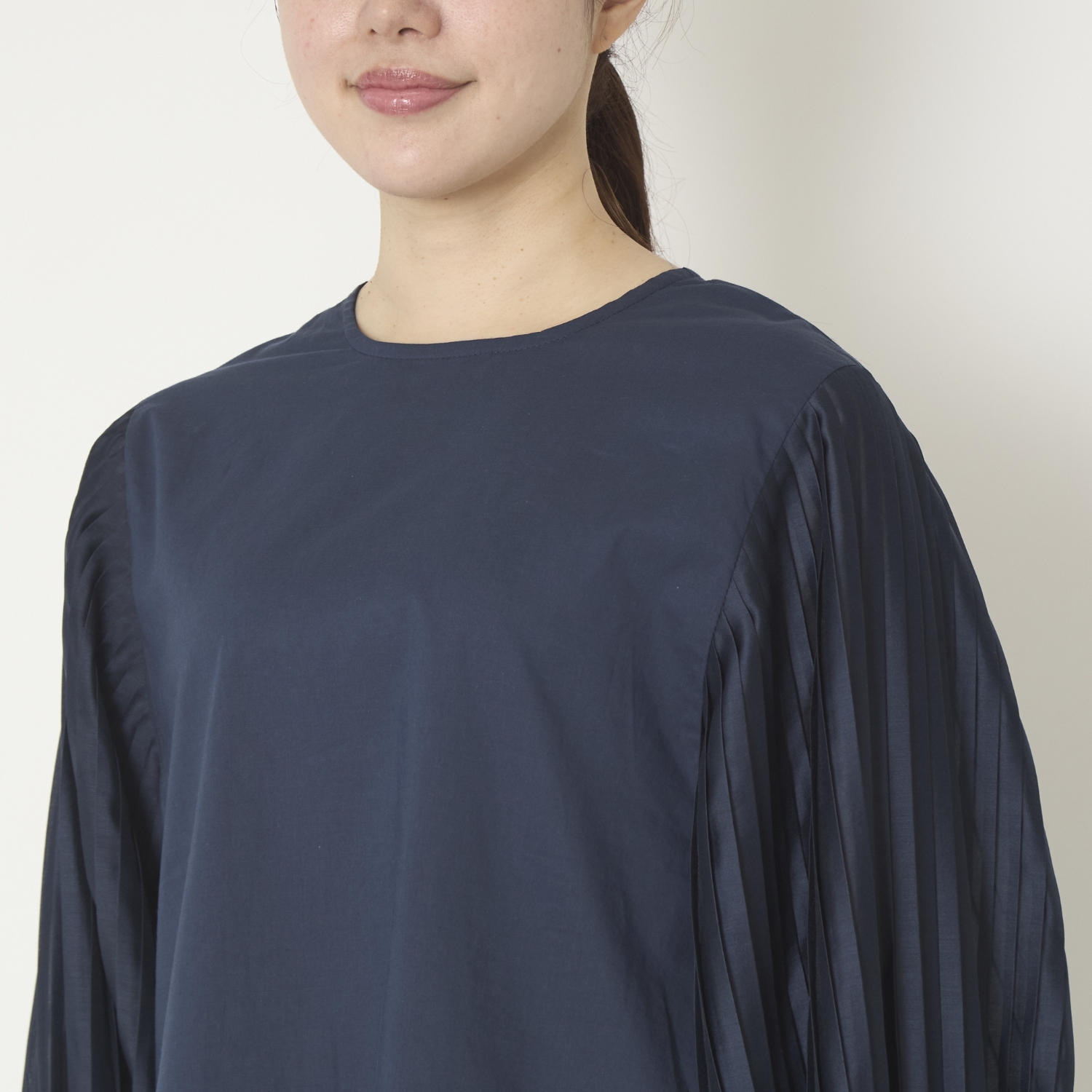 denicher/ドッキングプリーツスリーブブラウス