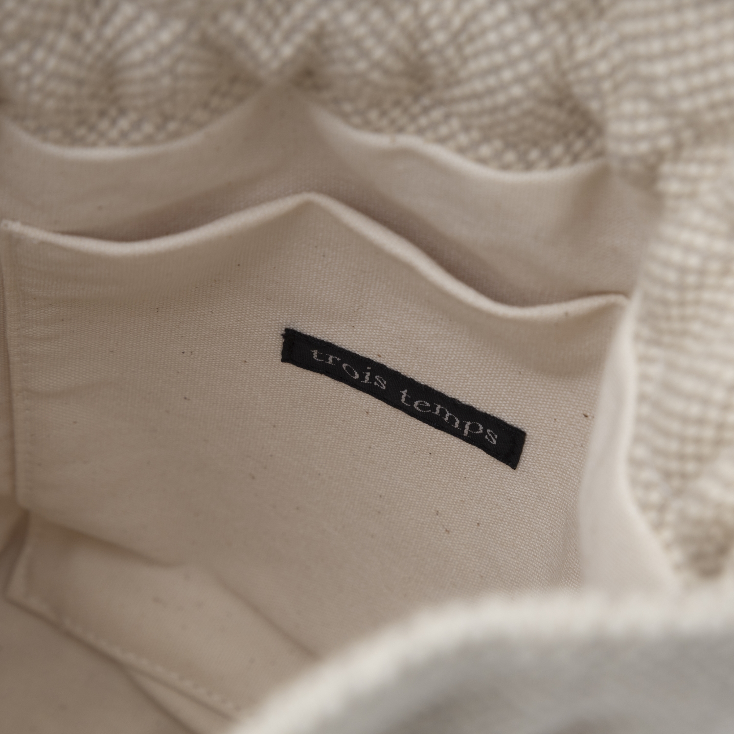 trois temps/リボン織の巾着ポシェット