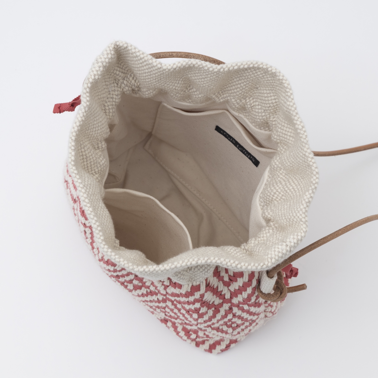 trois temps/リボン織の巾着ポシェット