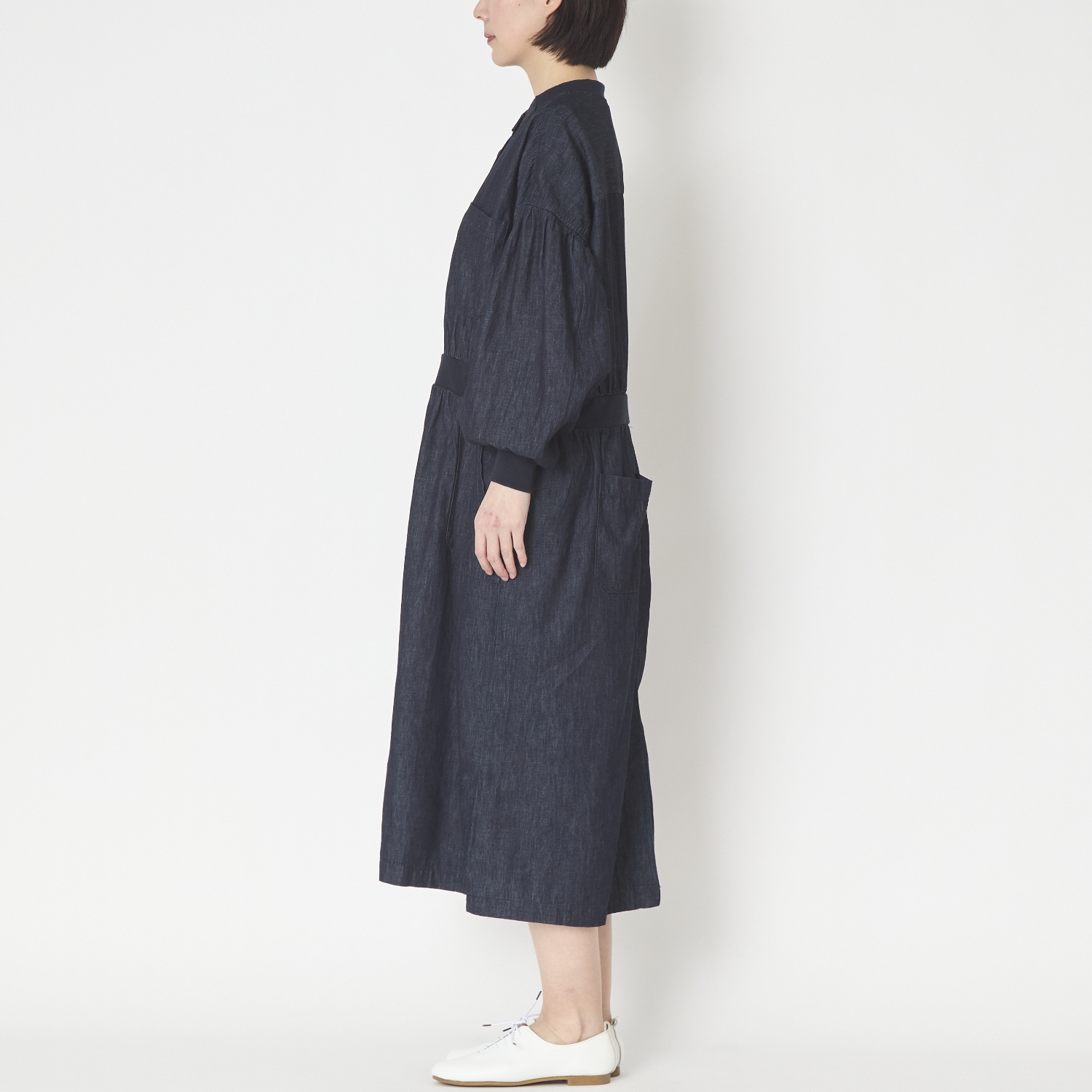 ubasoku/ウエストリブデニムワンピース