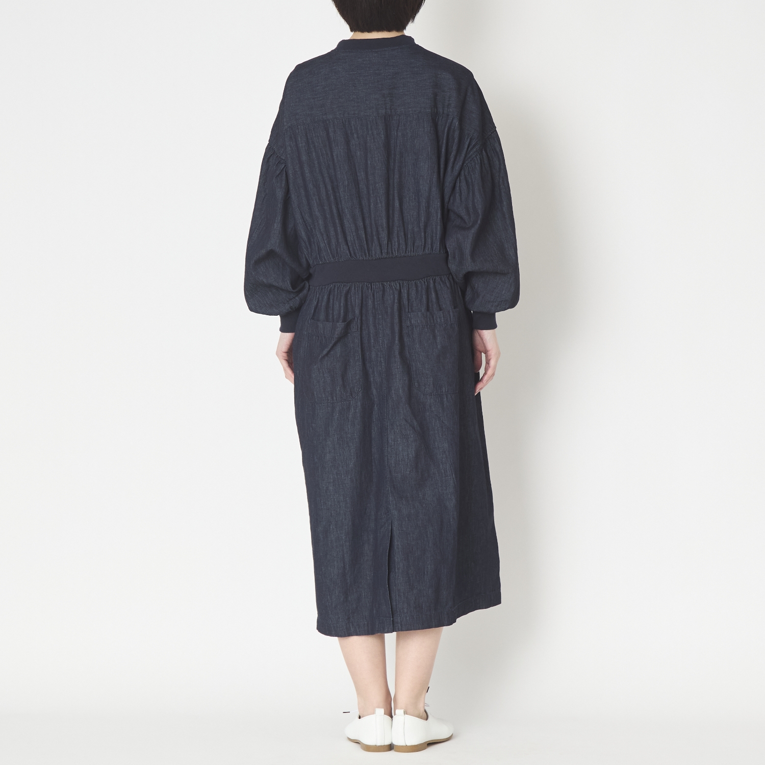 ubasoku/ウエストリブデニムワンピース