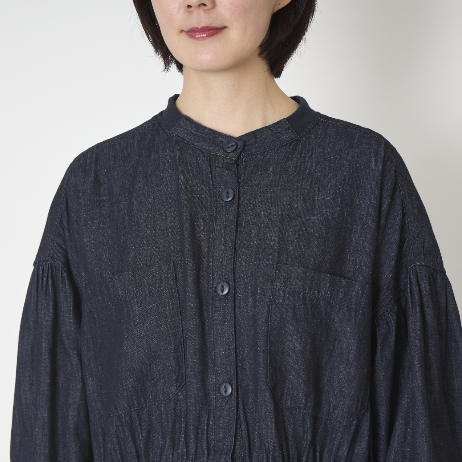 ubasoku/ウエストリブデニムワンピース