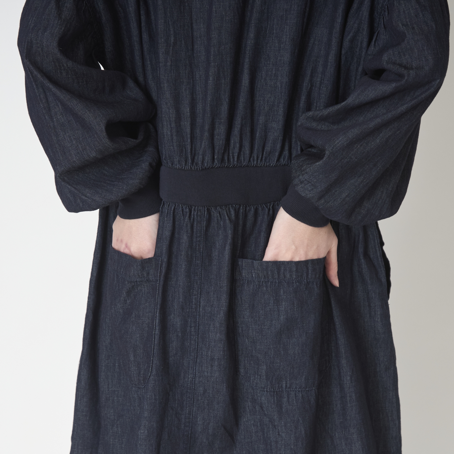 ubasoku/ウエストリブデニムワンピース