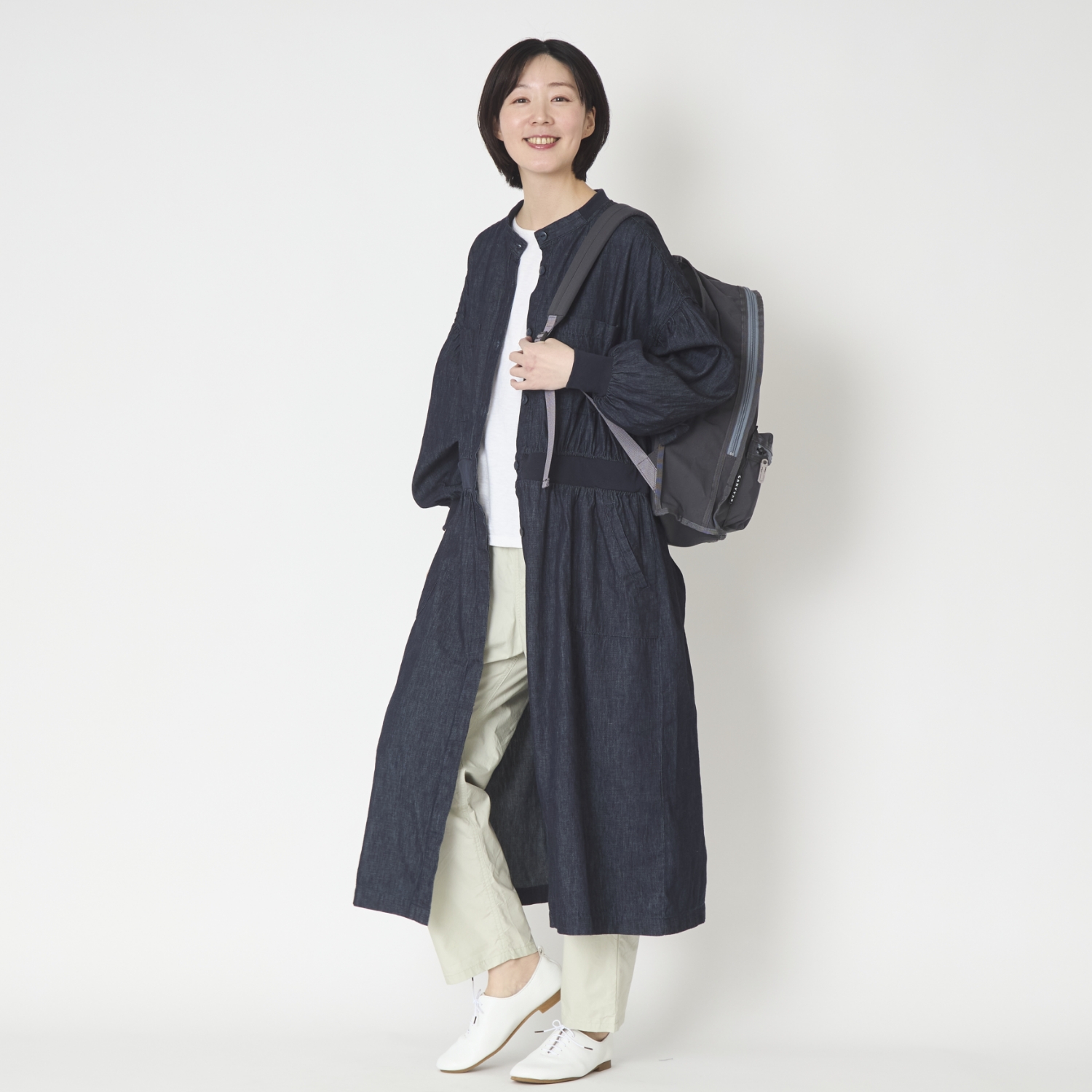 ubasoku/ウエストリブデニムワンピース