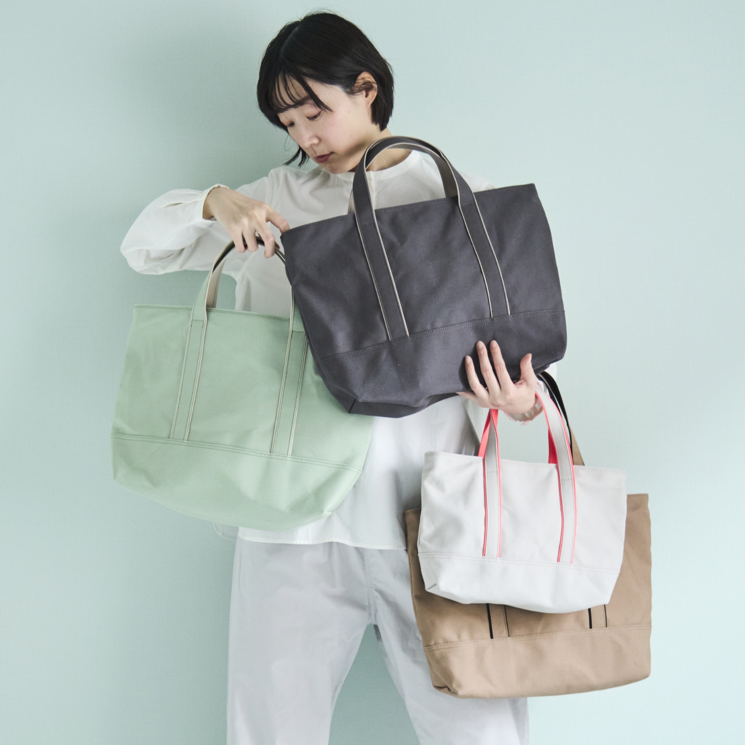 【受注会限定】みつばちトート/ジッパー付きみつばちトート Mサイズ短め