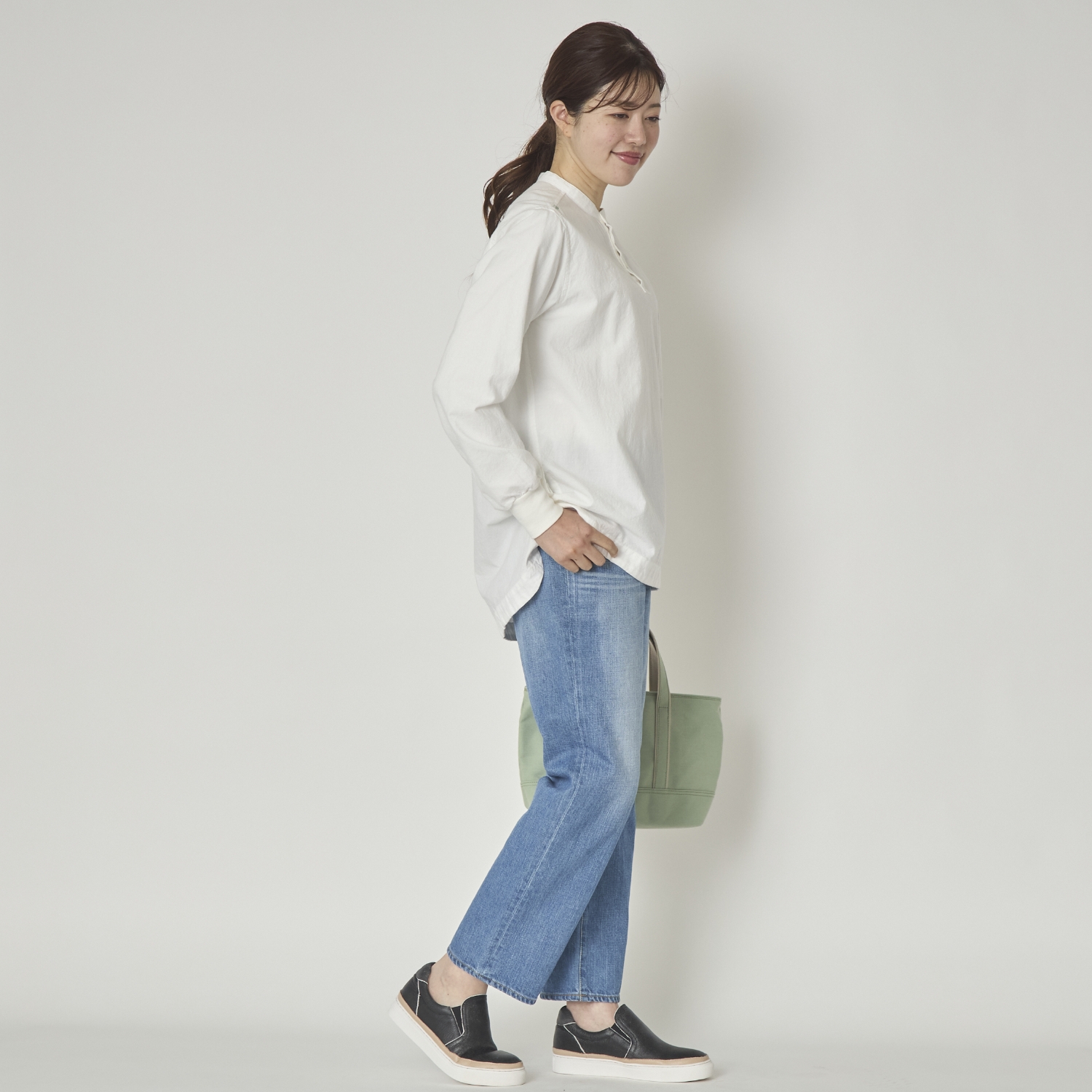 SAYA/本革インヒールスリッポン