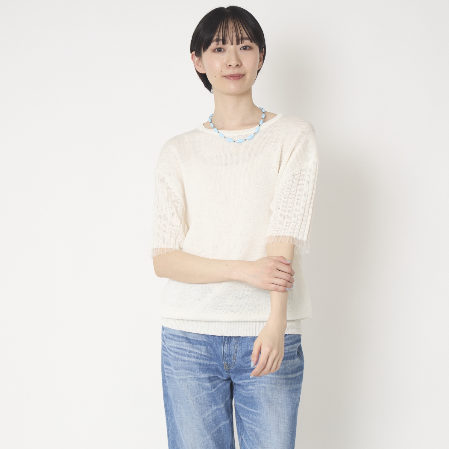 SAIFUKU/袖口が透けて涼やか麻プルオーバー