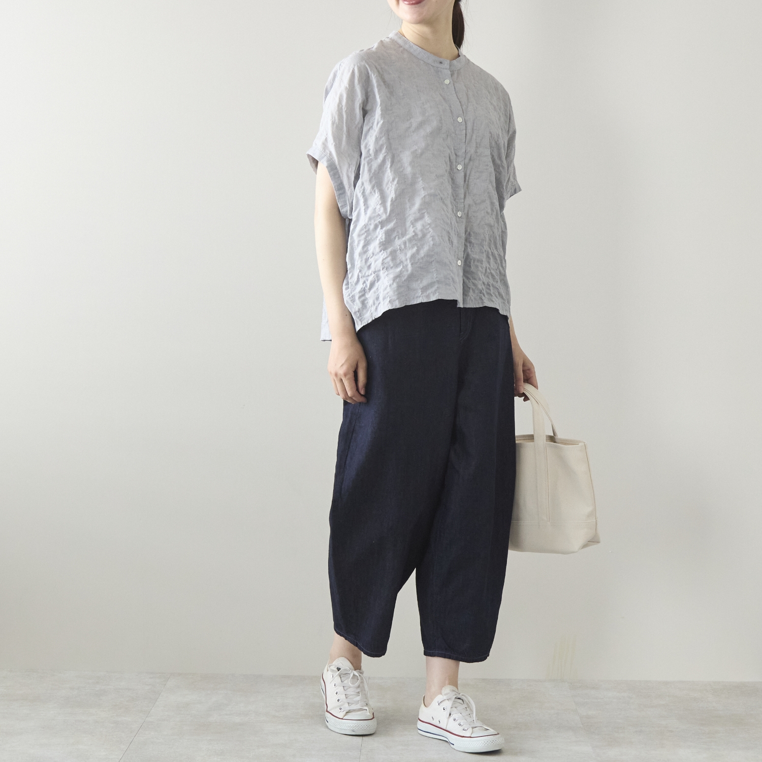 caqu/FS-linen barrel pants