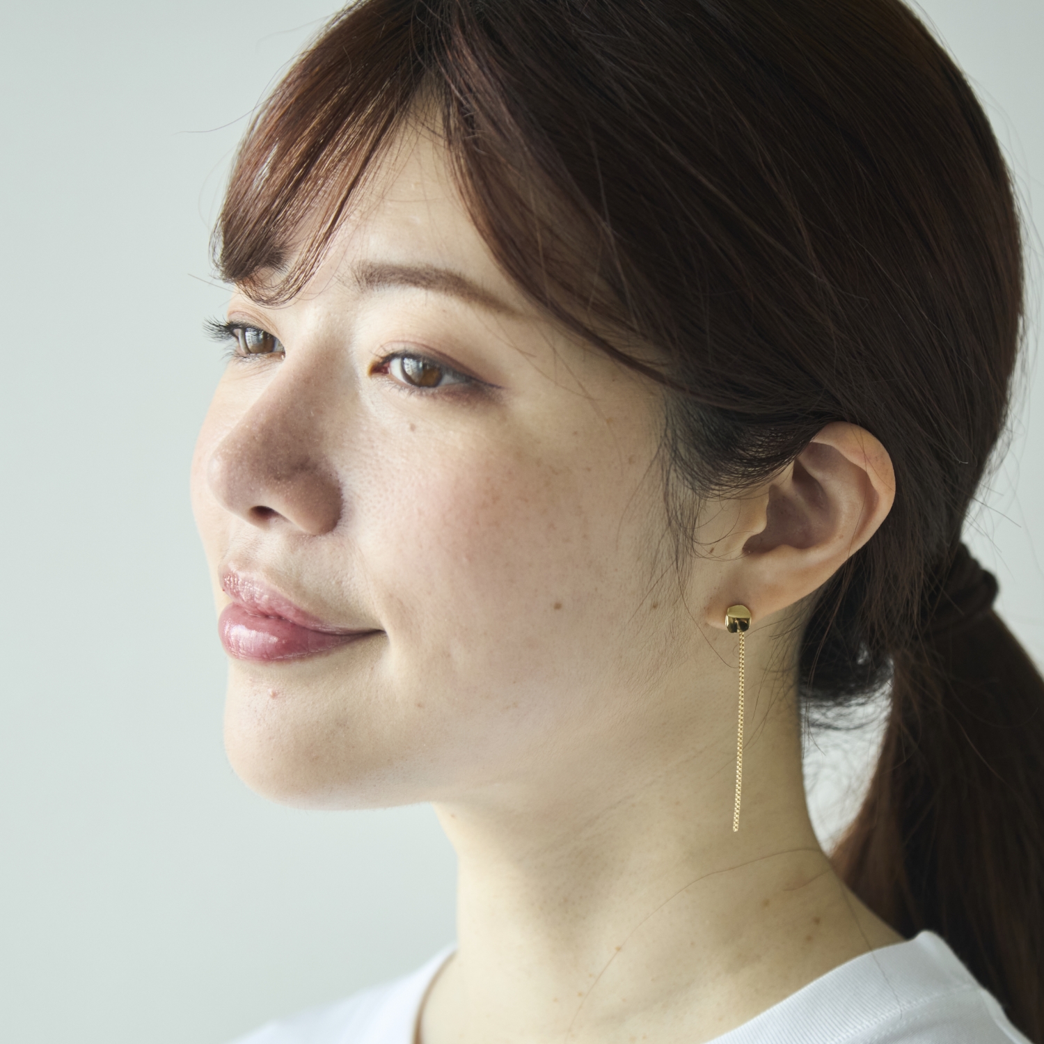 Ouca/ステンレスミニモチーフ＋細チェーン2wayピアス