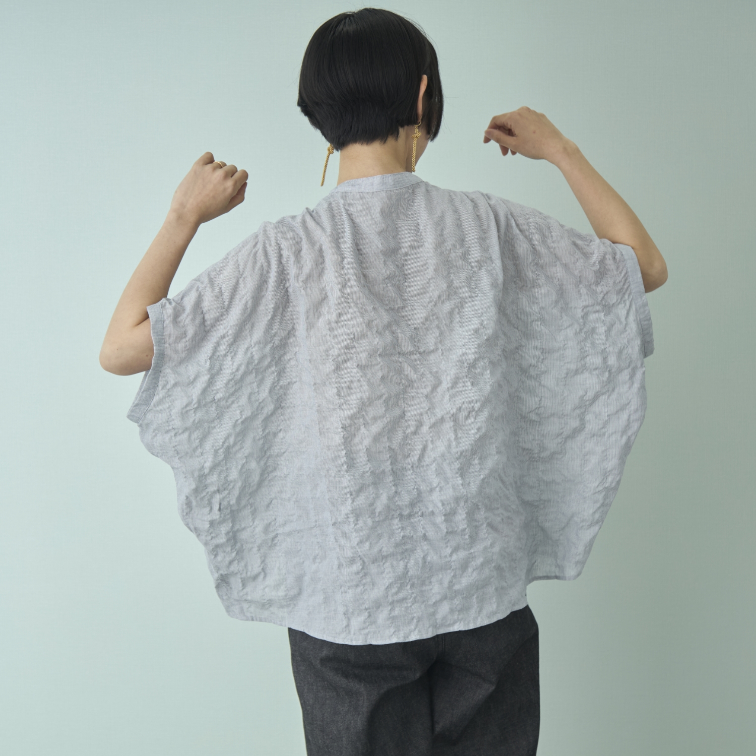 Kilka/コットンシャーリングドルマンシャツ