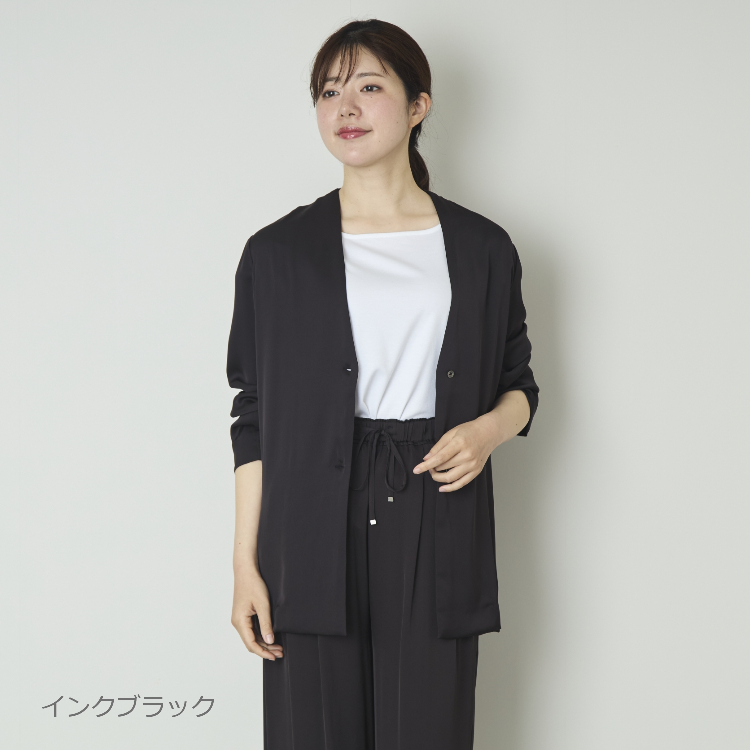 DRESS HERSELF/シルクサテンシャツジャケット