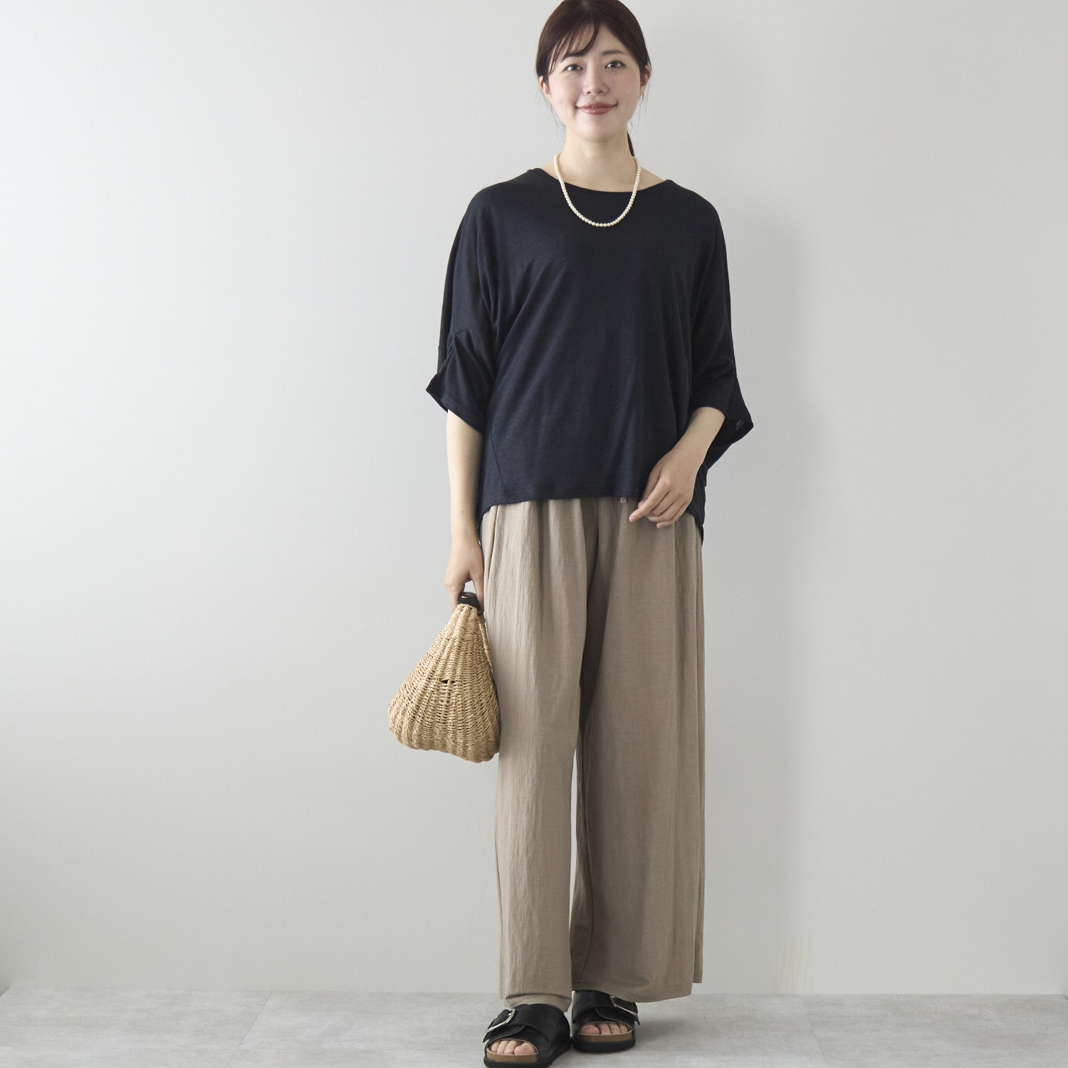 Kilka/風を通してひんやり涼しいリネンジャージードルマンカットソー