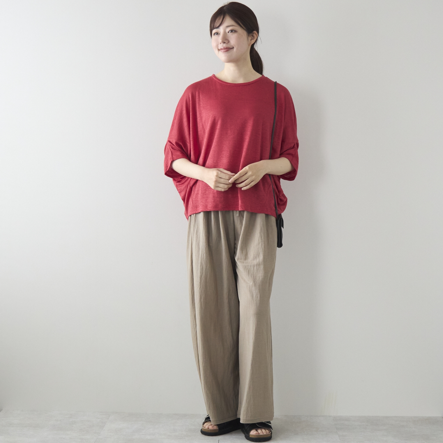 Kilka/風を通してひんやり涼しいリネンジャージードルマンカットソー