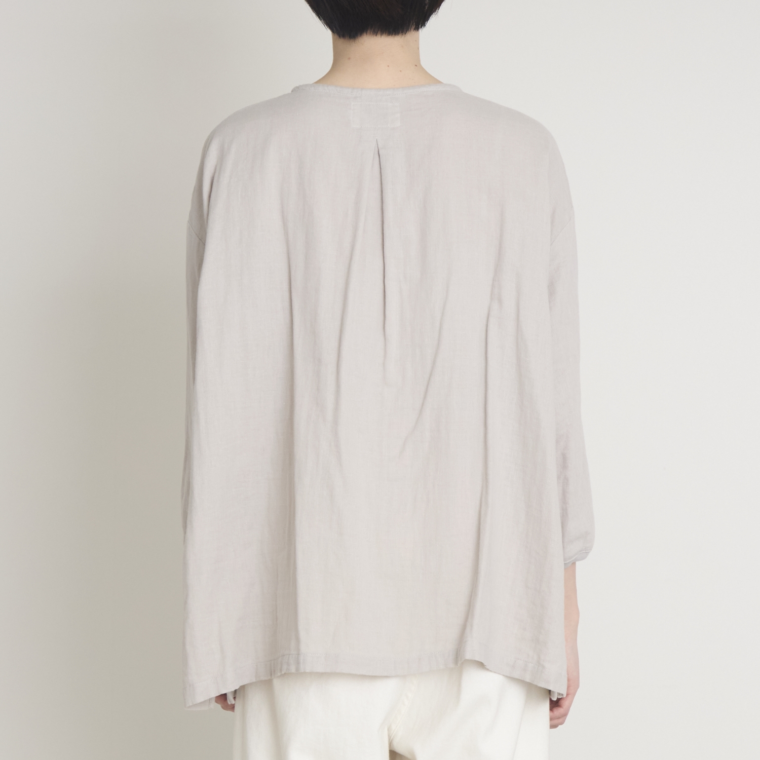 motone/ノーカラーシャツ2nd 9分袖