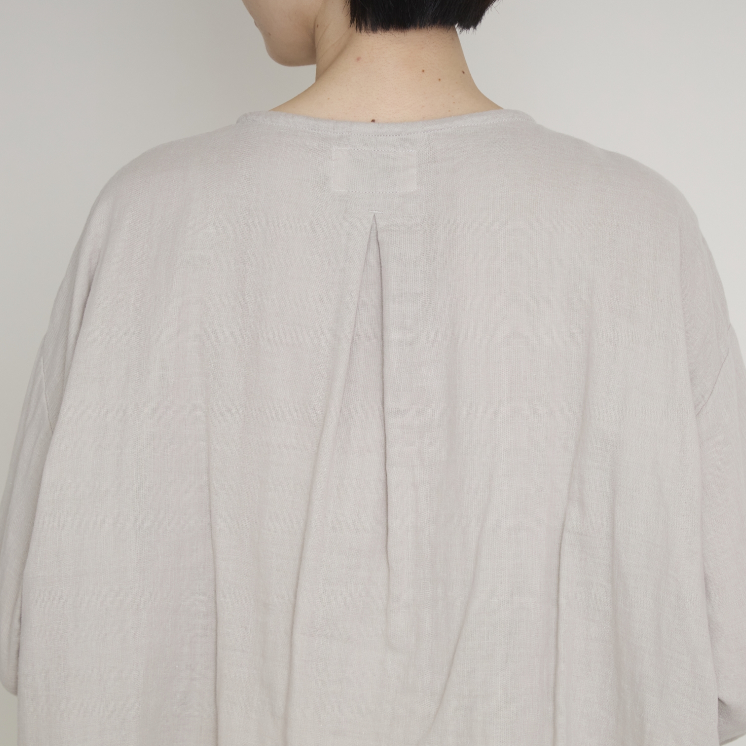 motone/ノーカラーシャツ2nd 9分袖