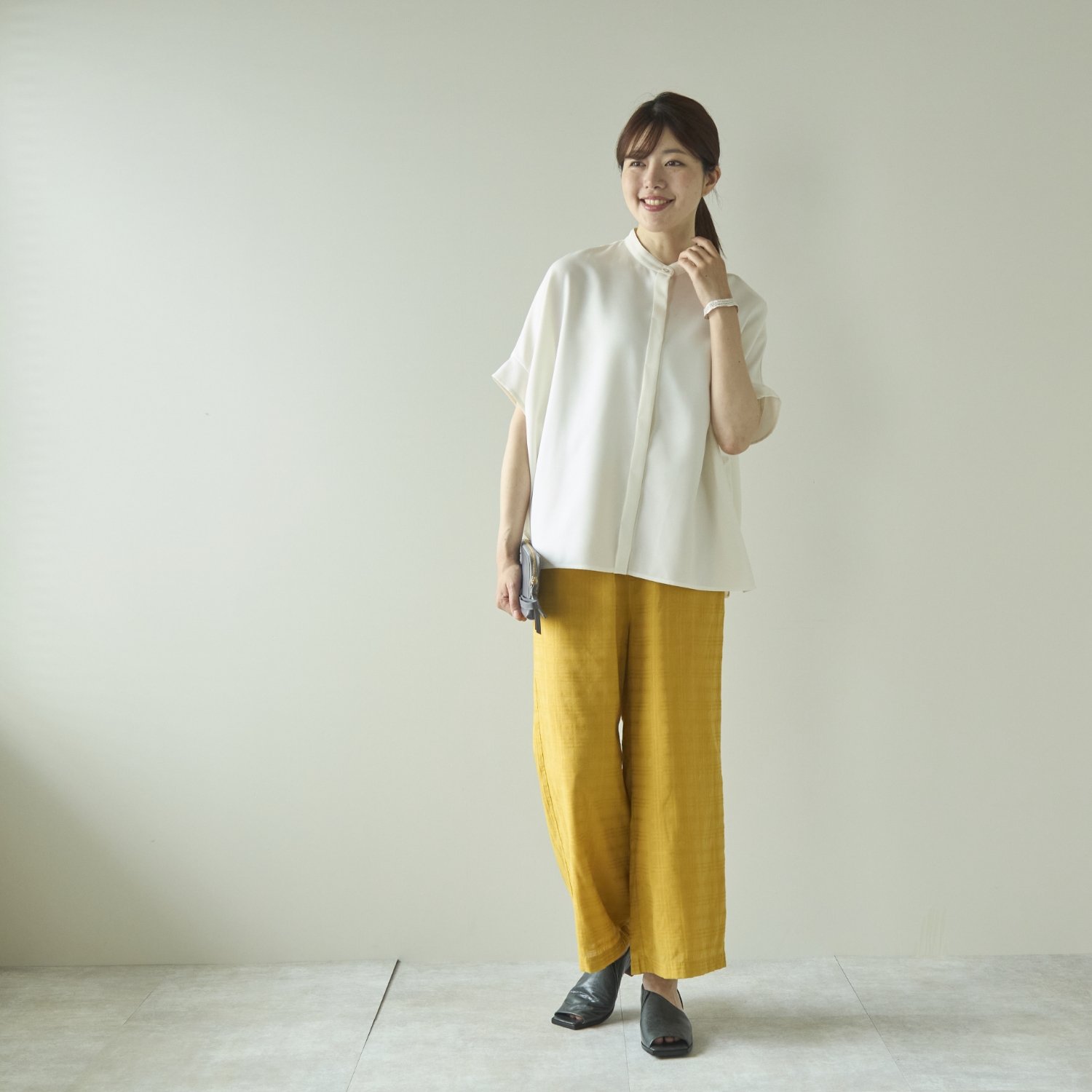 Kilka/計算いらずの無地見えチェックパンツ
