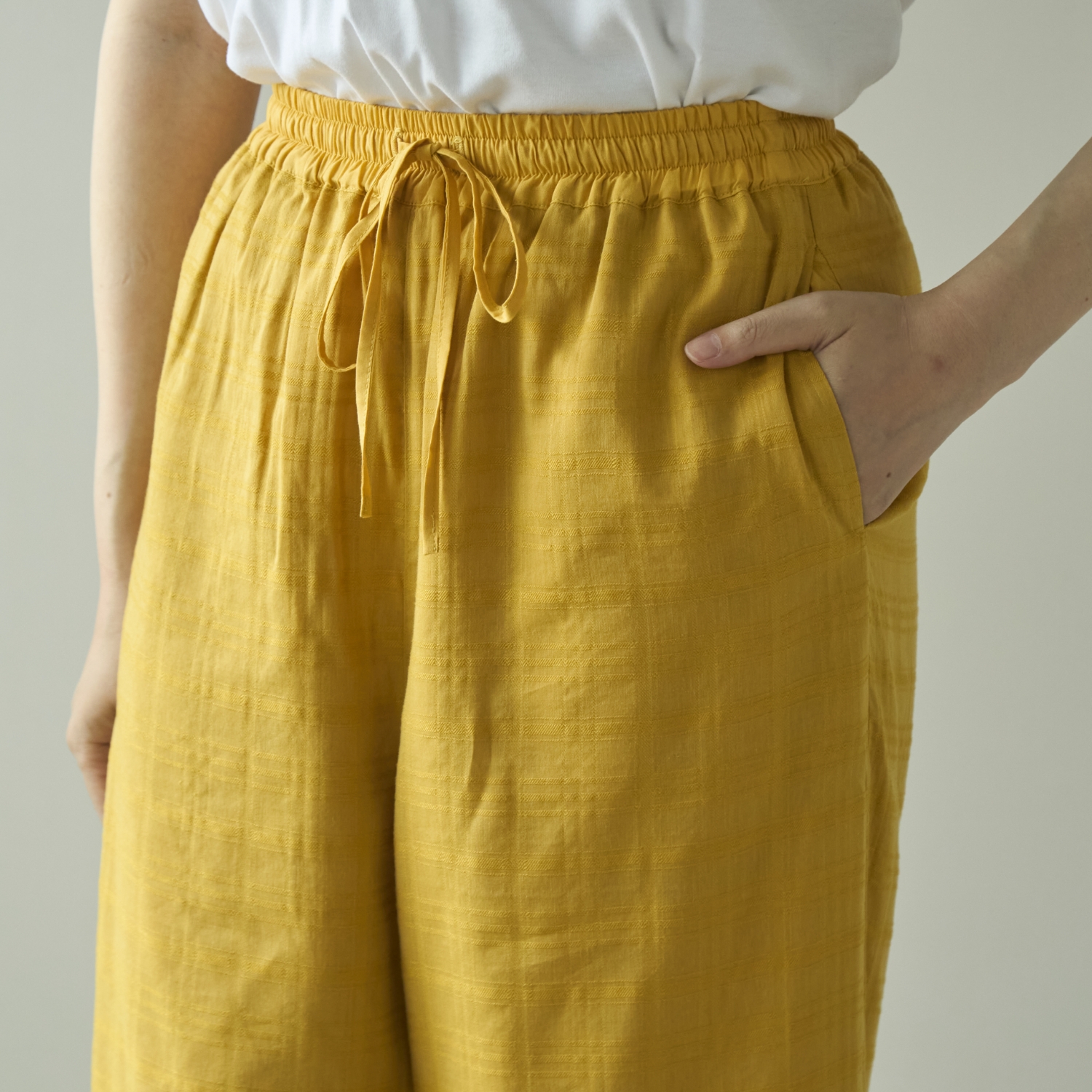 Kilka/計算いらずの無地見えチェックパンツ