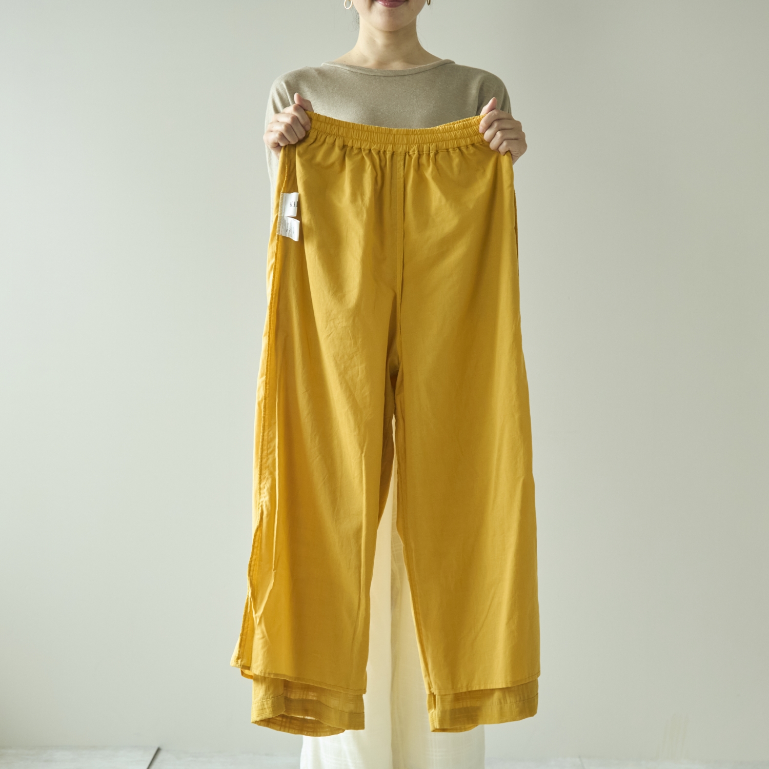 Kilka/計算いらずの無地見えチェックパンツ