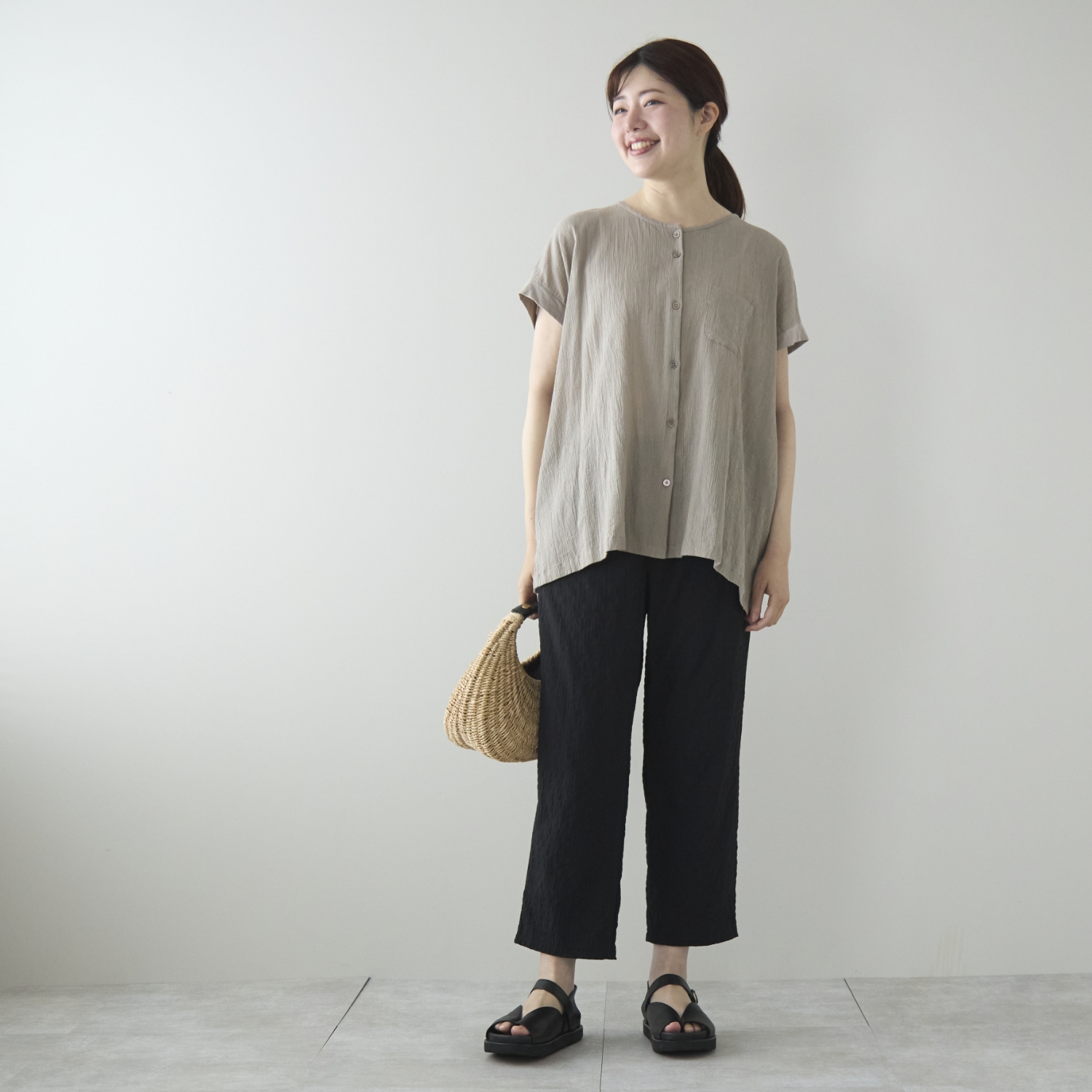 motone/レディスノーカラーシャツ 2nd ノースリーブ