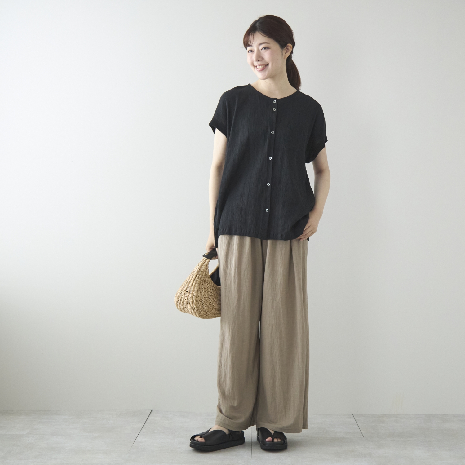 motone/レディスノーカラーシャツ 2nd ノースリーブ