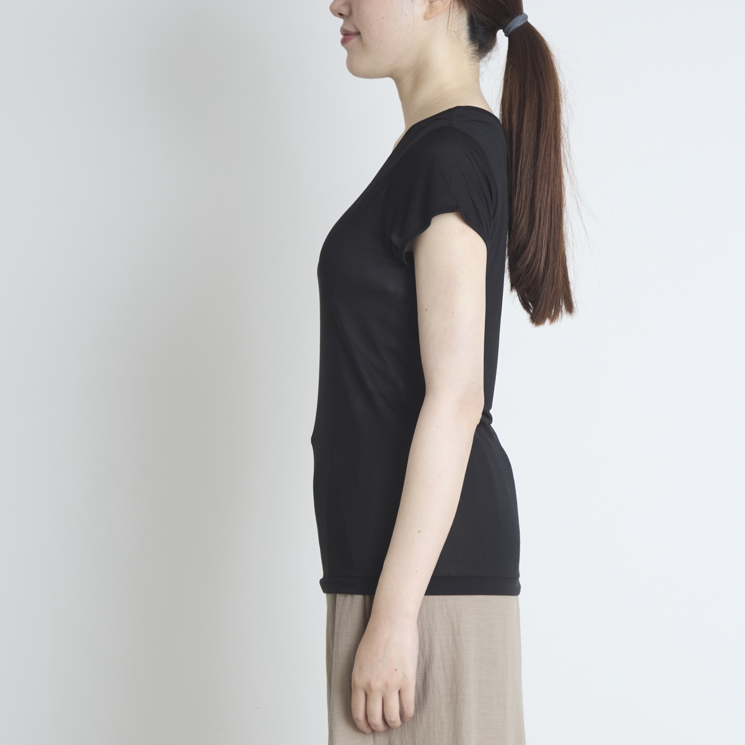 MALYNE SILK/正絹シルク100%インナー　フレンチスリーブ