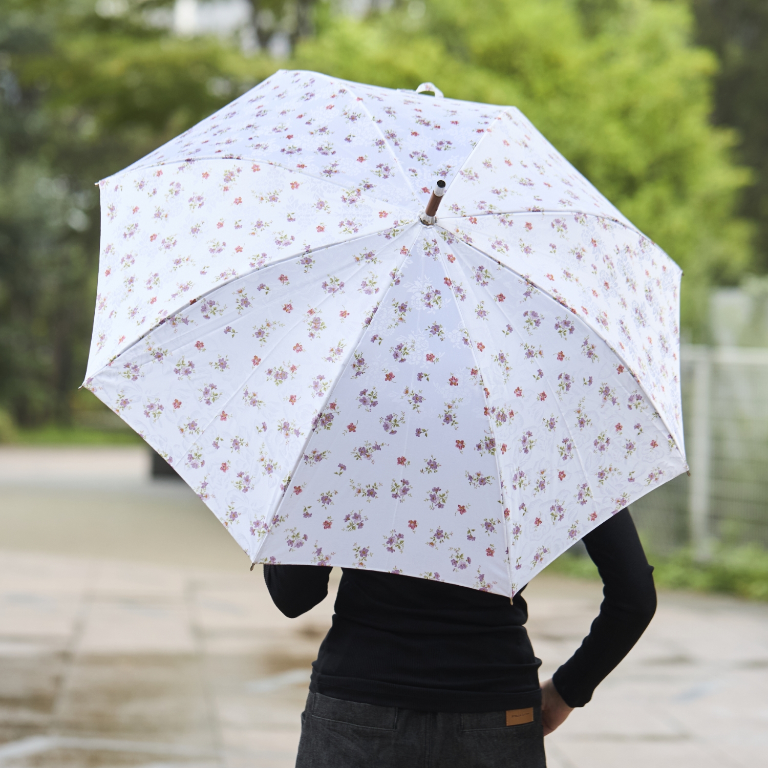 MUUZ/晴雨兼用婦人傘 スミレ -中棒に天然竹を使用した開閉に力が
