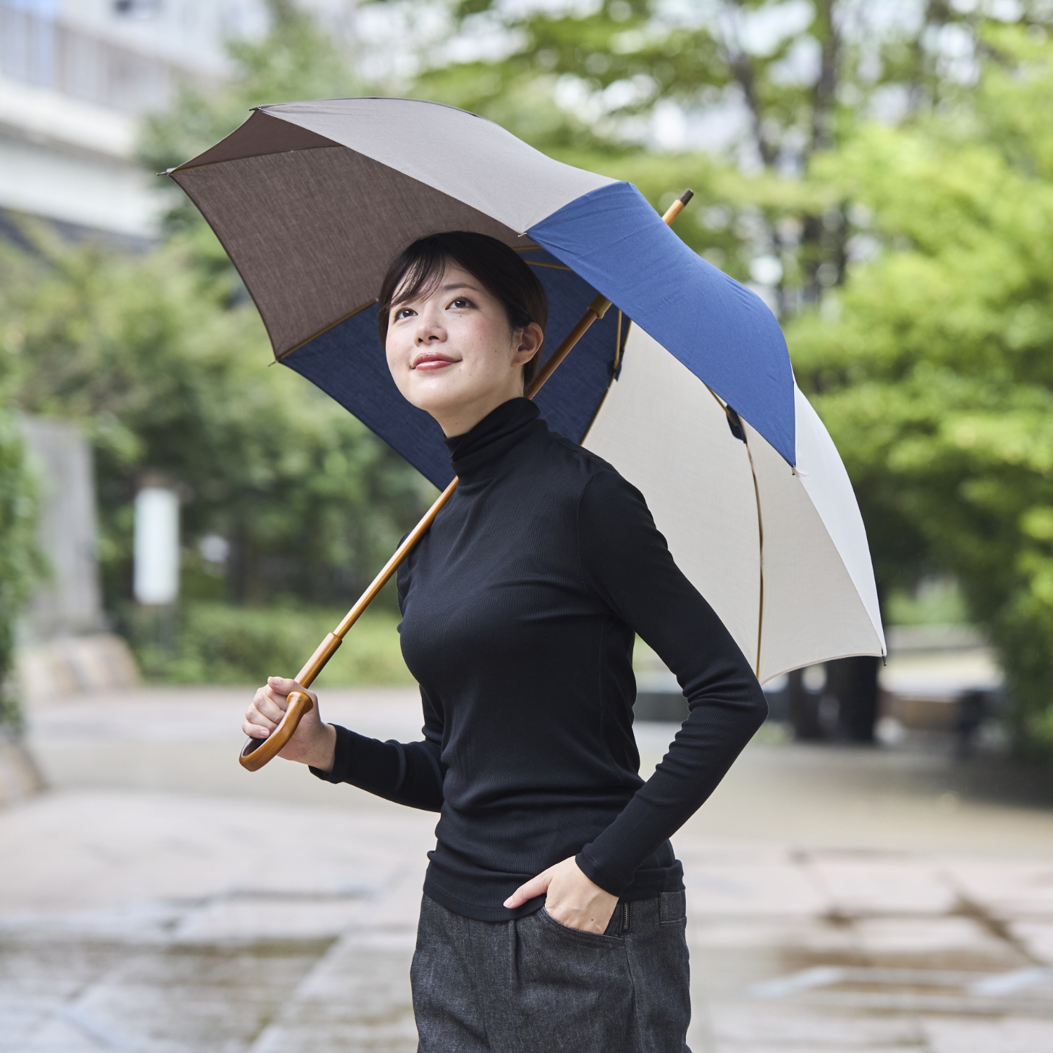 MUUZ/晴雨兼用ユニセックス傘 -中棒に天然竹を使用した開閉に力が