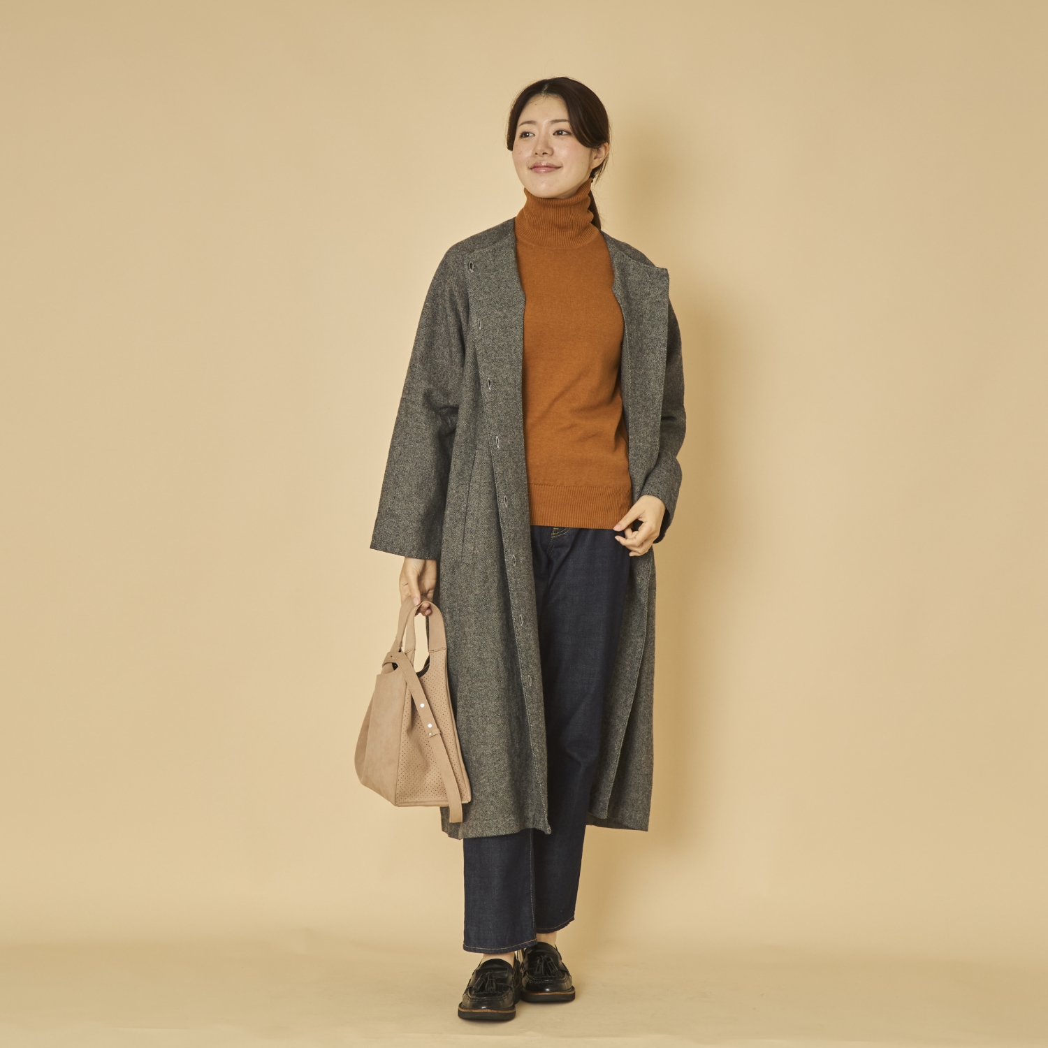 sisam/オーガニックコットン リブタートルネック