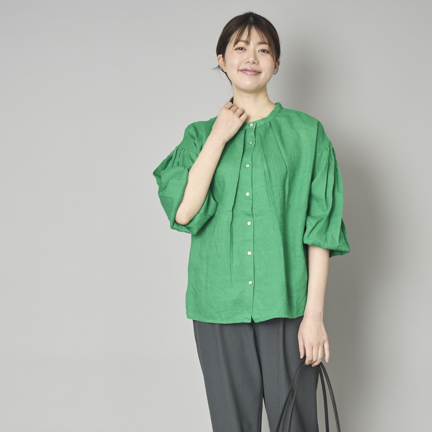 Theory 23SS Classic Crepe スタンドカラーブラウス、S Theory 