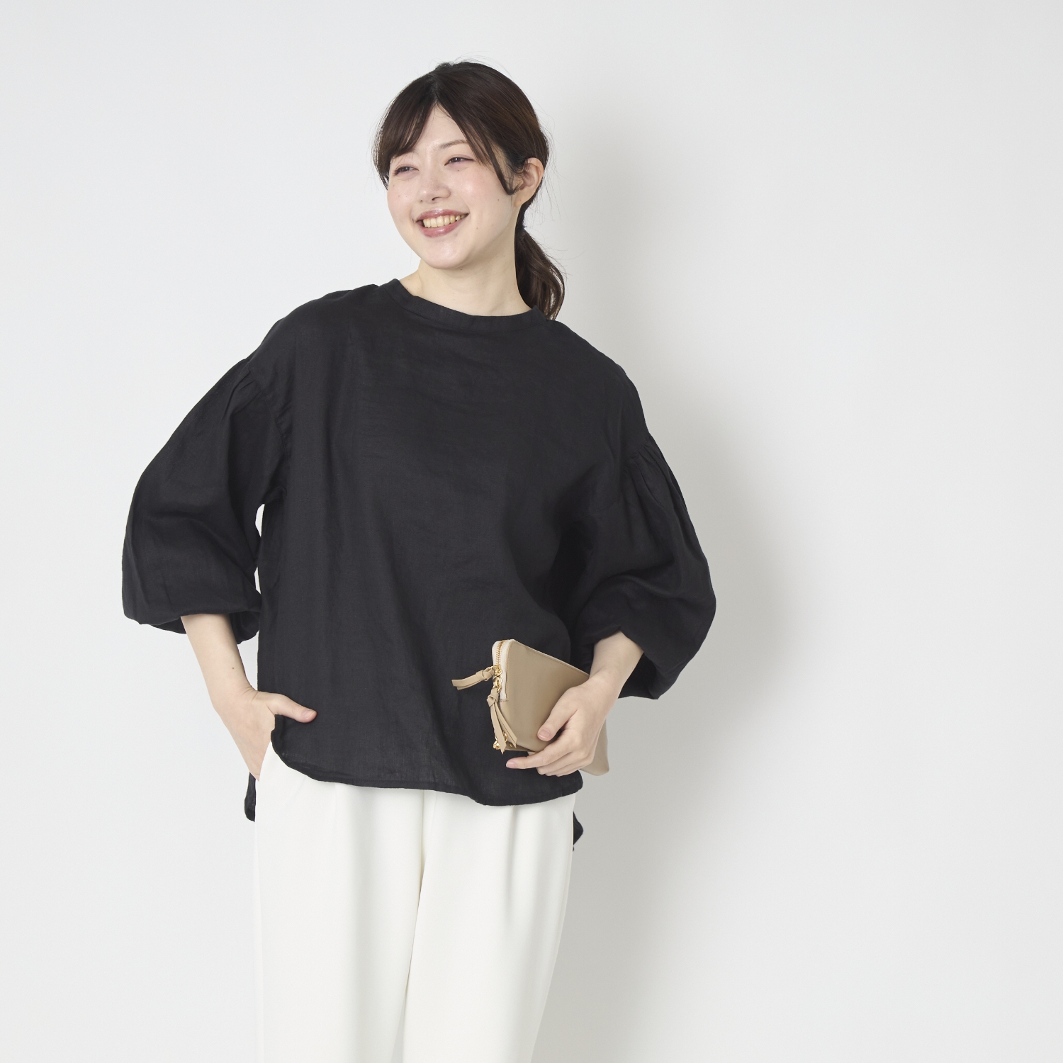 TUTIE./リネンボリュームスリーブブラウス -新色追加！3シーズン着 