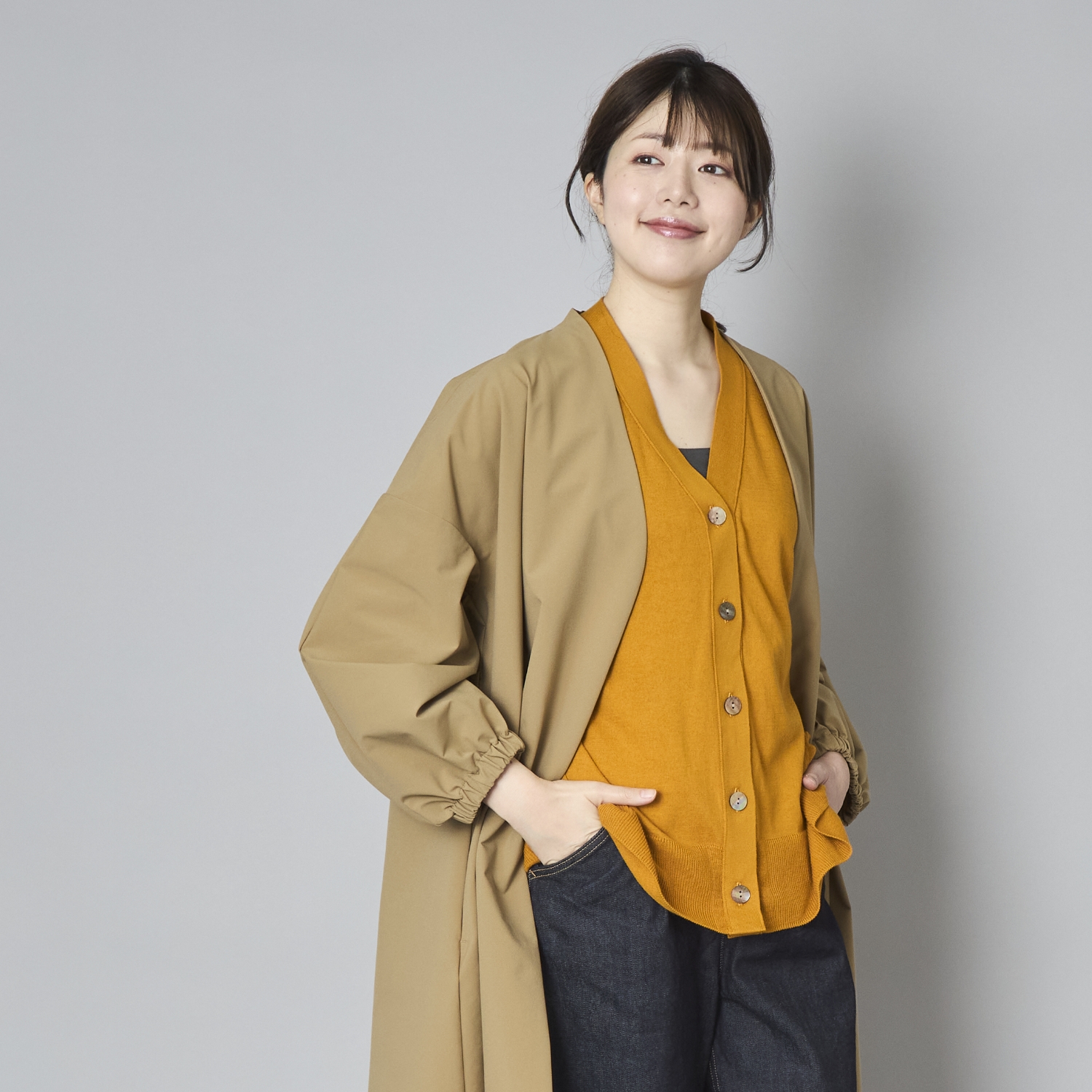 n.o.f.l/オーガニックコットンボックスカーディガン