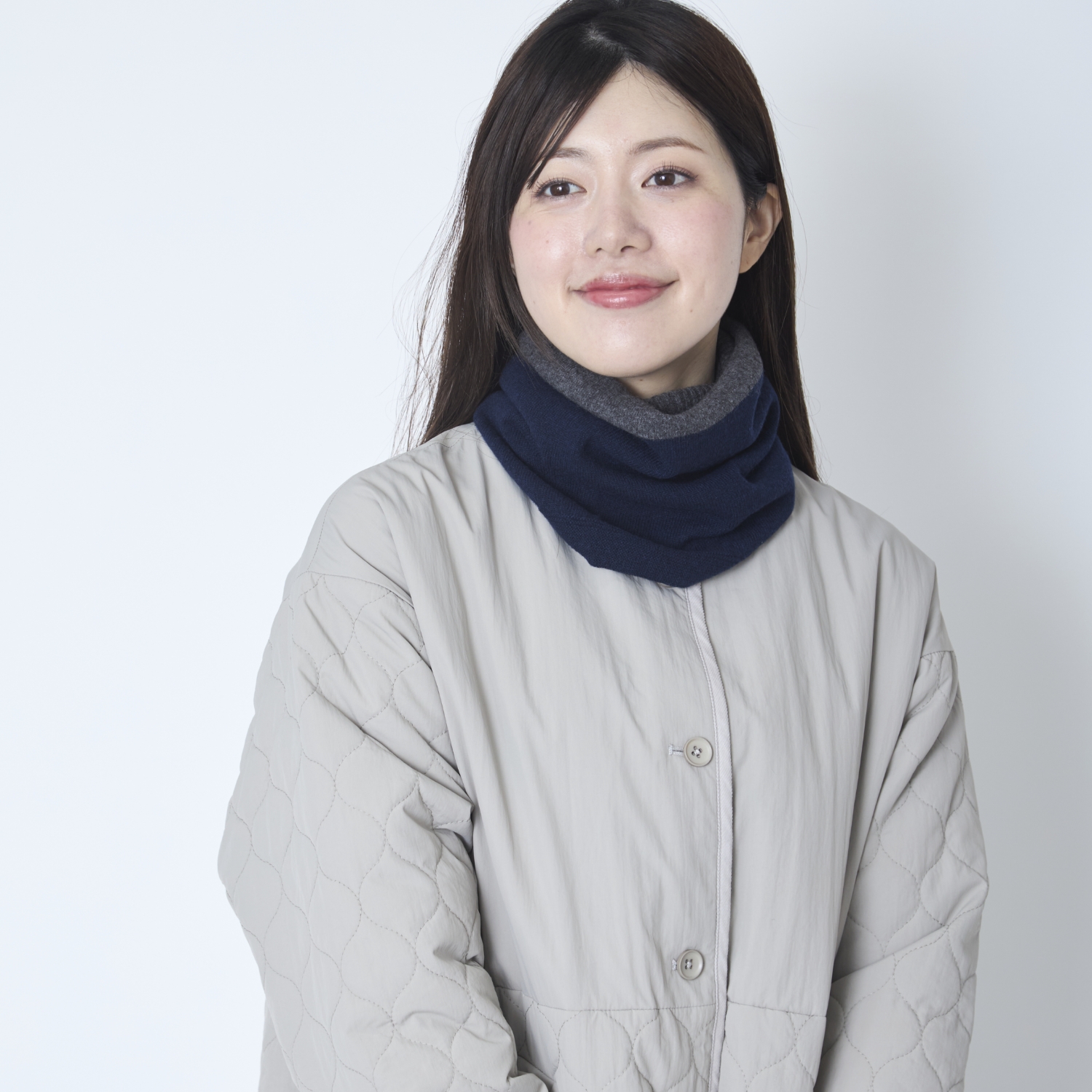 el alto/バイカラーカシミヤネックウォーマー