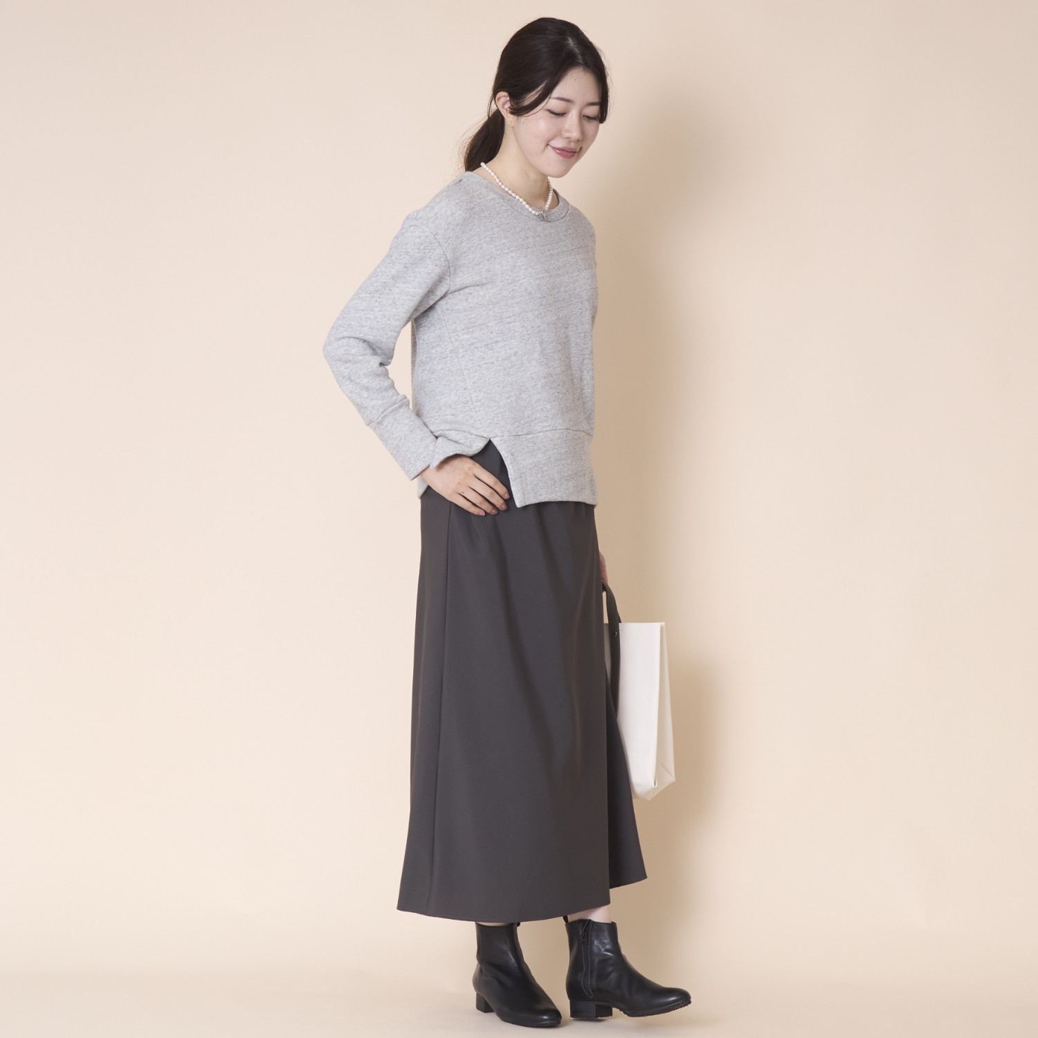 Kilka/軽くてきれい見えするスーピマ裏毛のプルオーバー