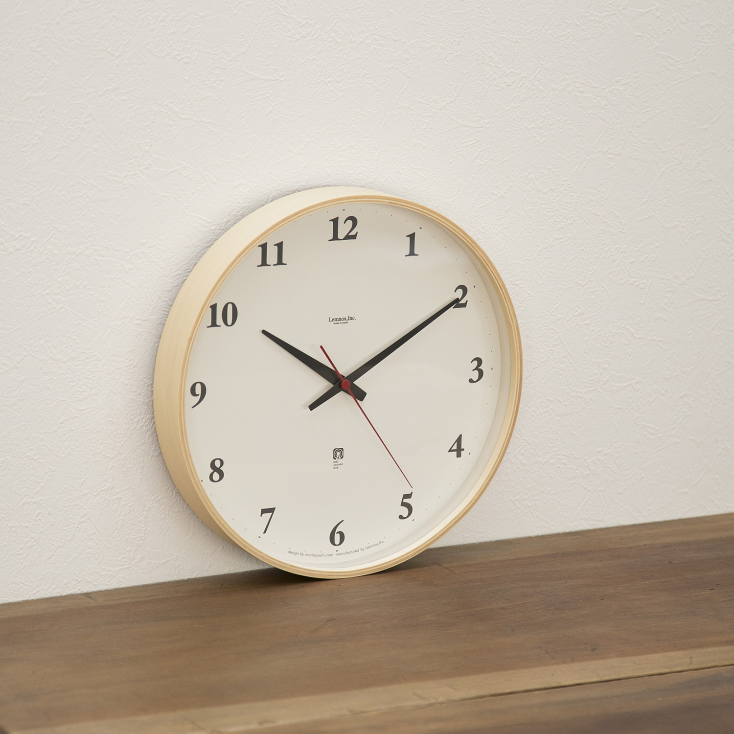 Lemnos/電波時計 Plywood clock 大