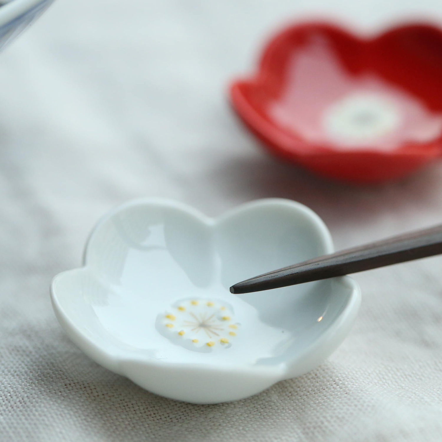 京千/紅白小花の箸置きセット