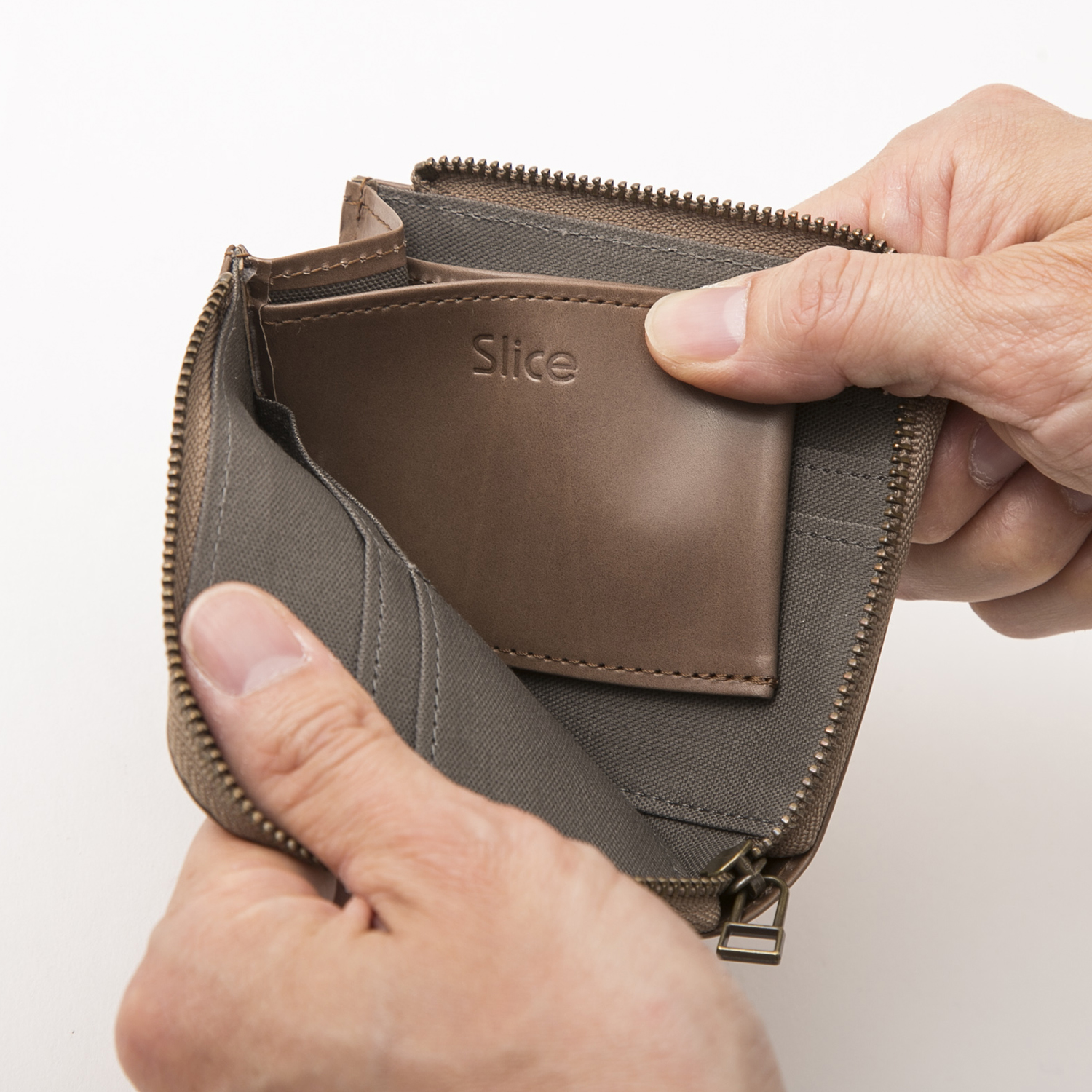 Slice/鍵ポケットつきコンパクト財布 カーフ