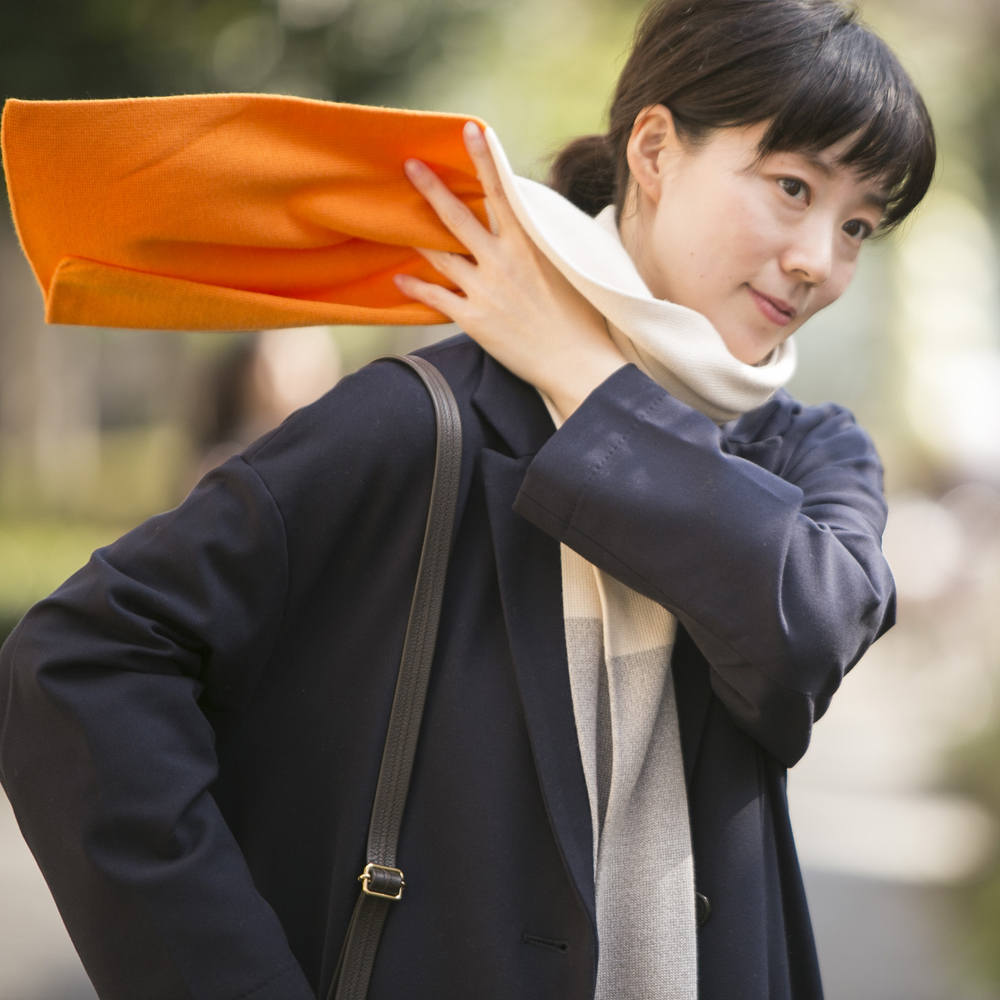 breezy blue/シルクニットマフラー