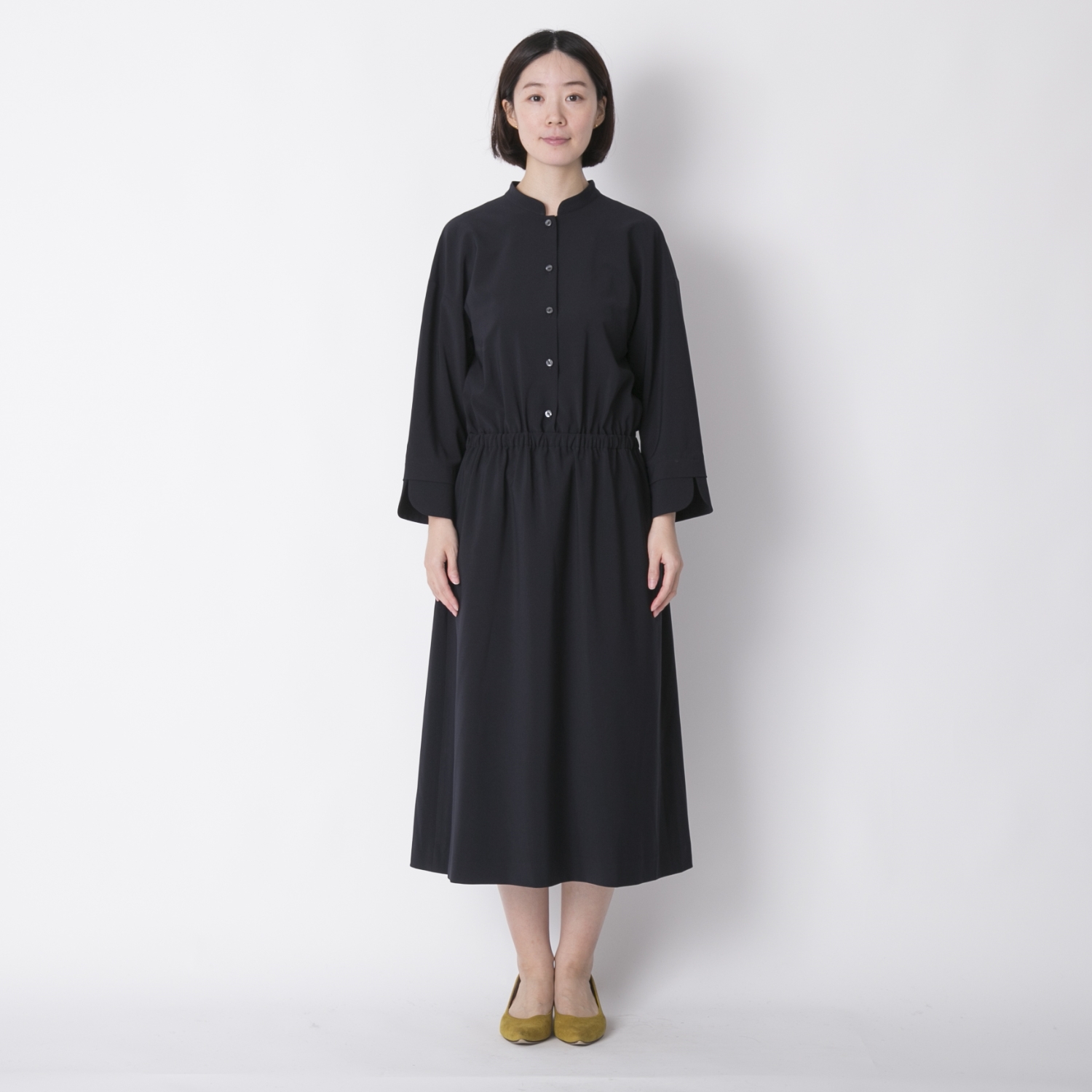 Kilka 洗えてシワになりにくいボタンワンピース ネイビー スタイルストア