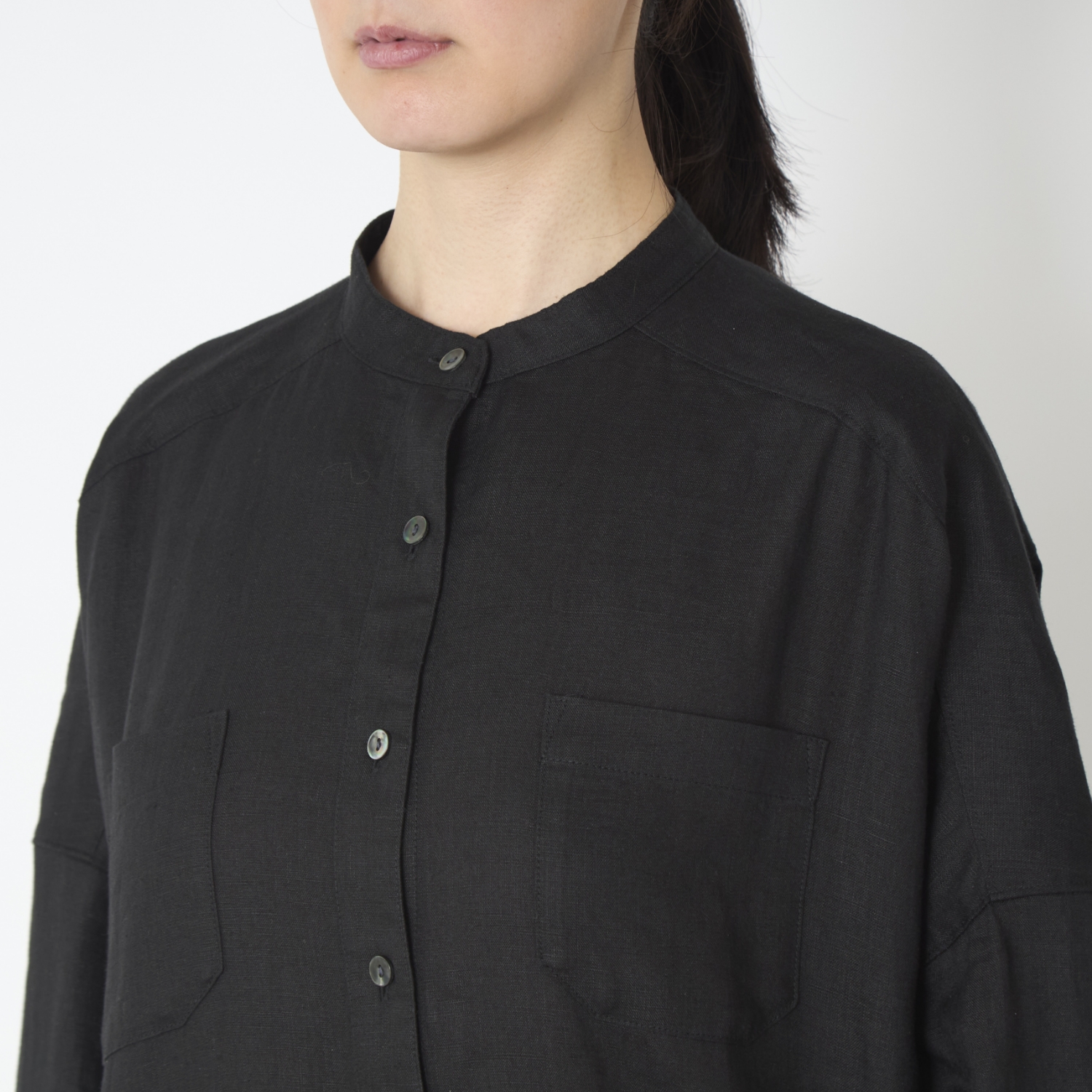 n.o.f.l/リトアニアリネン薄手ロングシャツワンピース -シンプルに着て  