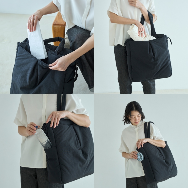 Kilka/自立して特大うちわも入る、大人のための推し活撥水トートバッグ＆ショルダーバッグセット