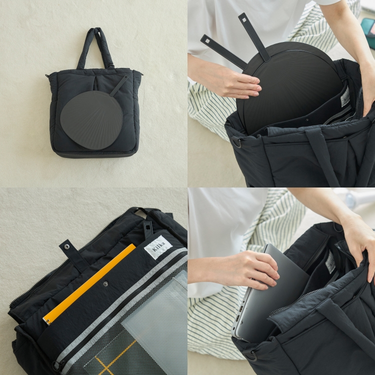 Kilka/自立して特大うちわも入る、大人のための推し活撥水トートバッグ＆ショルダーバッグセット