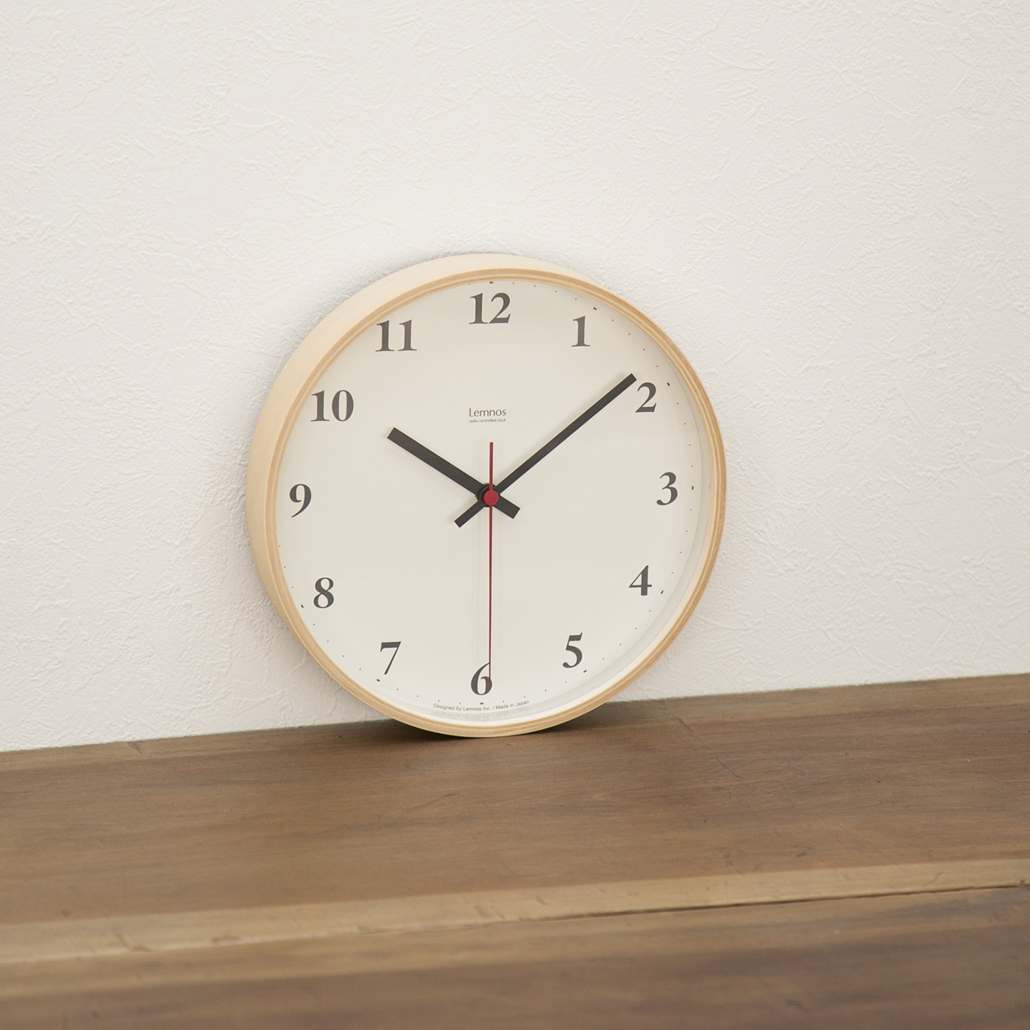 Lemnos/電波時計 Plywood clock 小