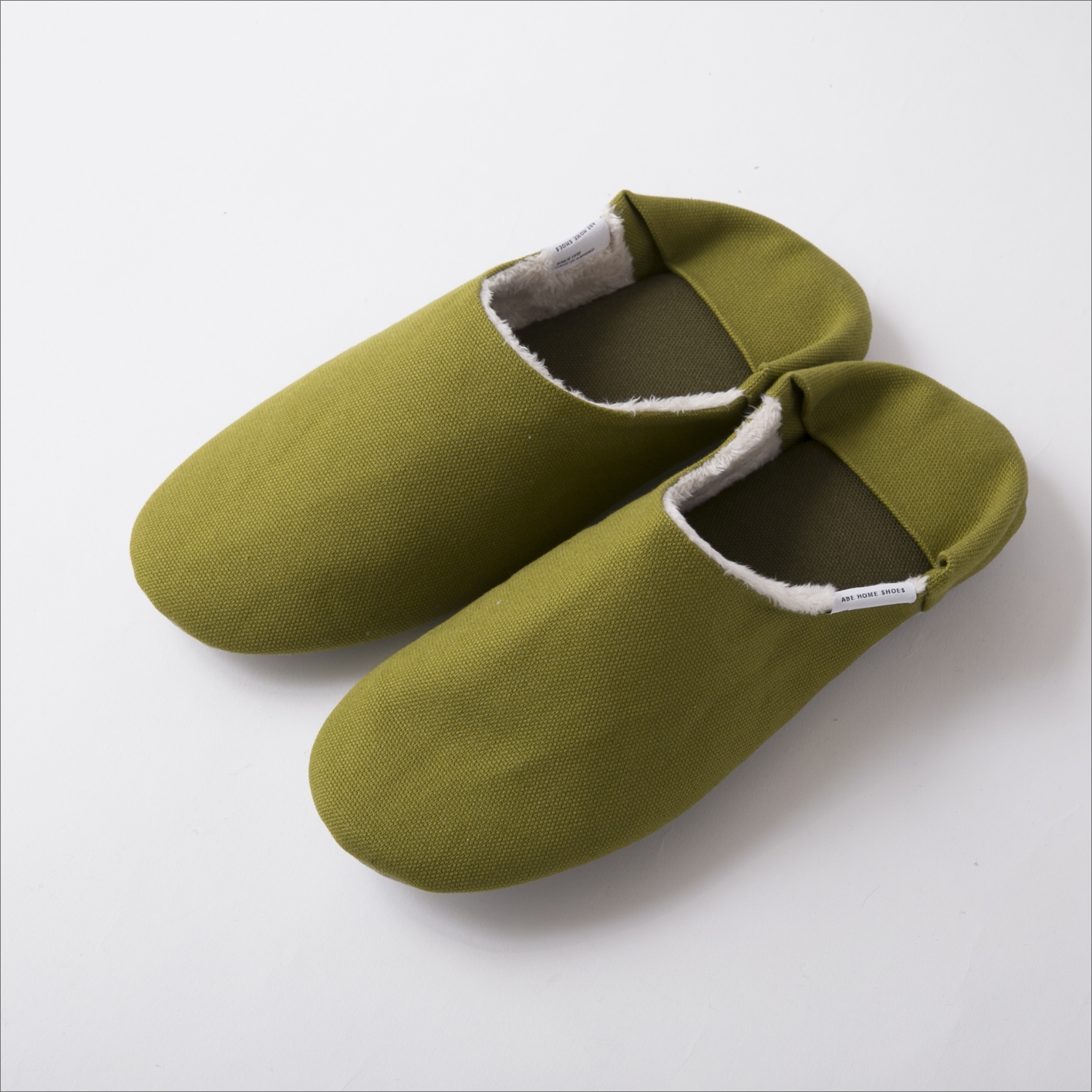 ABE HOME SHOES/帆布のバブーシュ ボア M