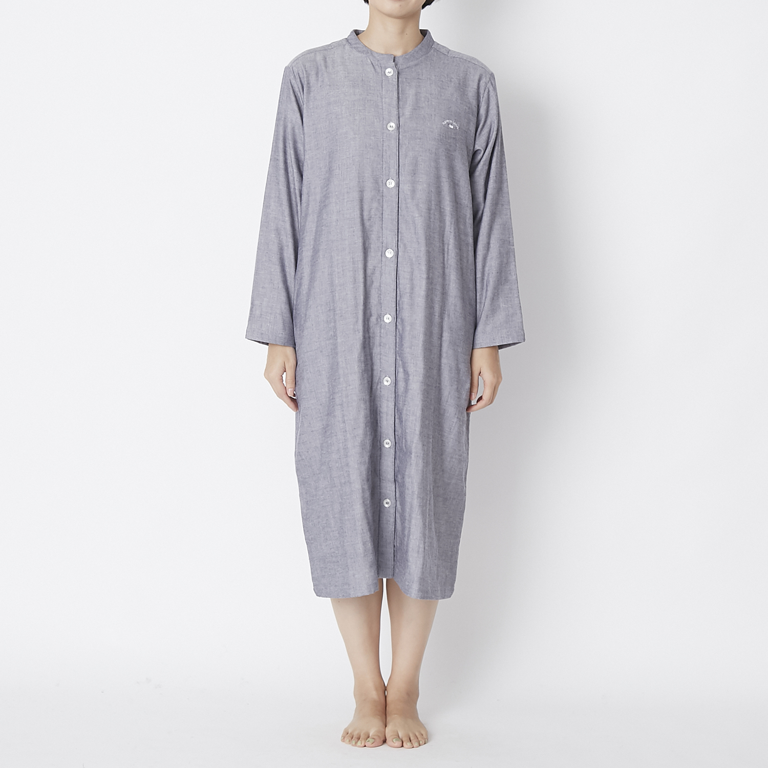 Kaimin Labo/雲ごこちガーゼストレッチ起毛パジャマ 無地長袖ワンピース レディース