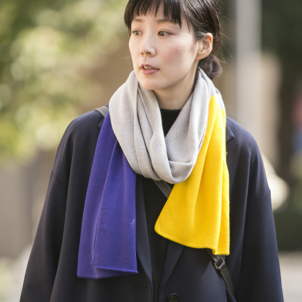breezy blue/シルクニットマフラー