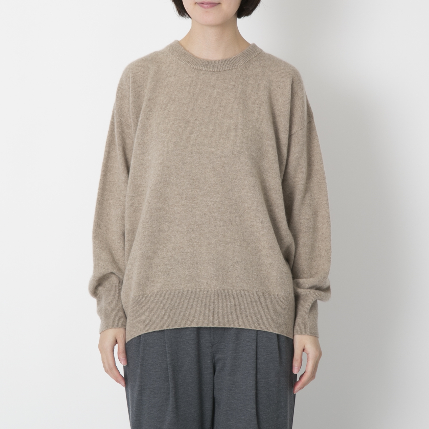 n.o.f.l/カシミヤクルーネックプルオーバー